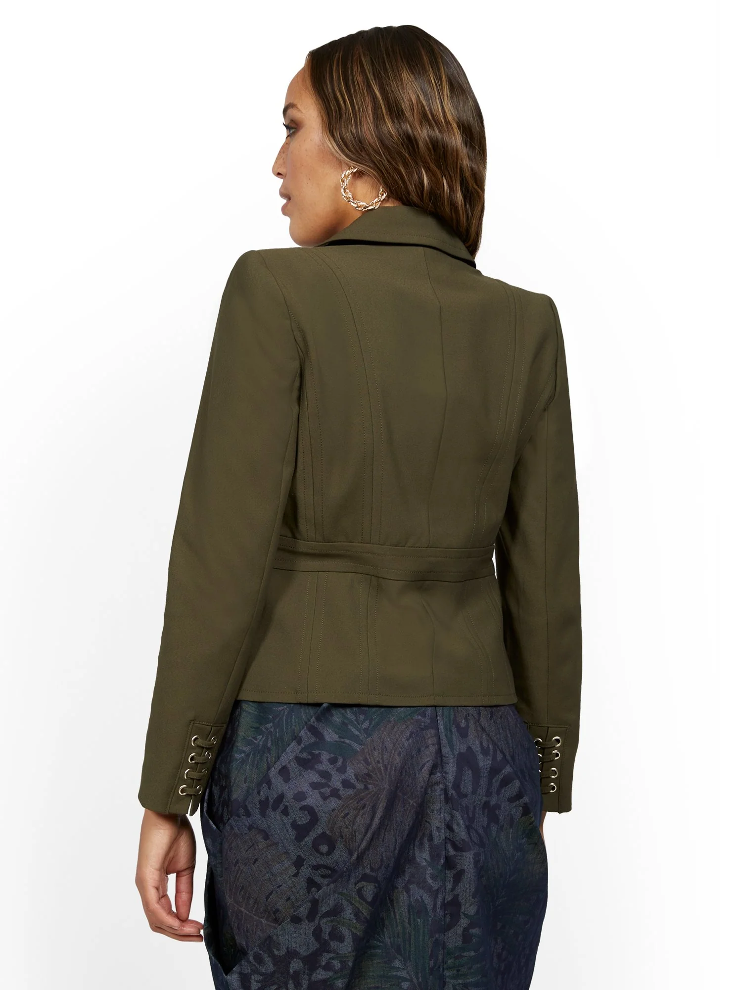 Lace-Up Cuff Two-Button Jacket - All-Season Stretch - 7th Avenue - Image 7