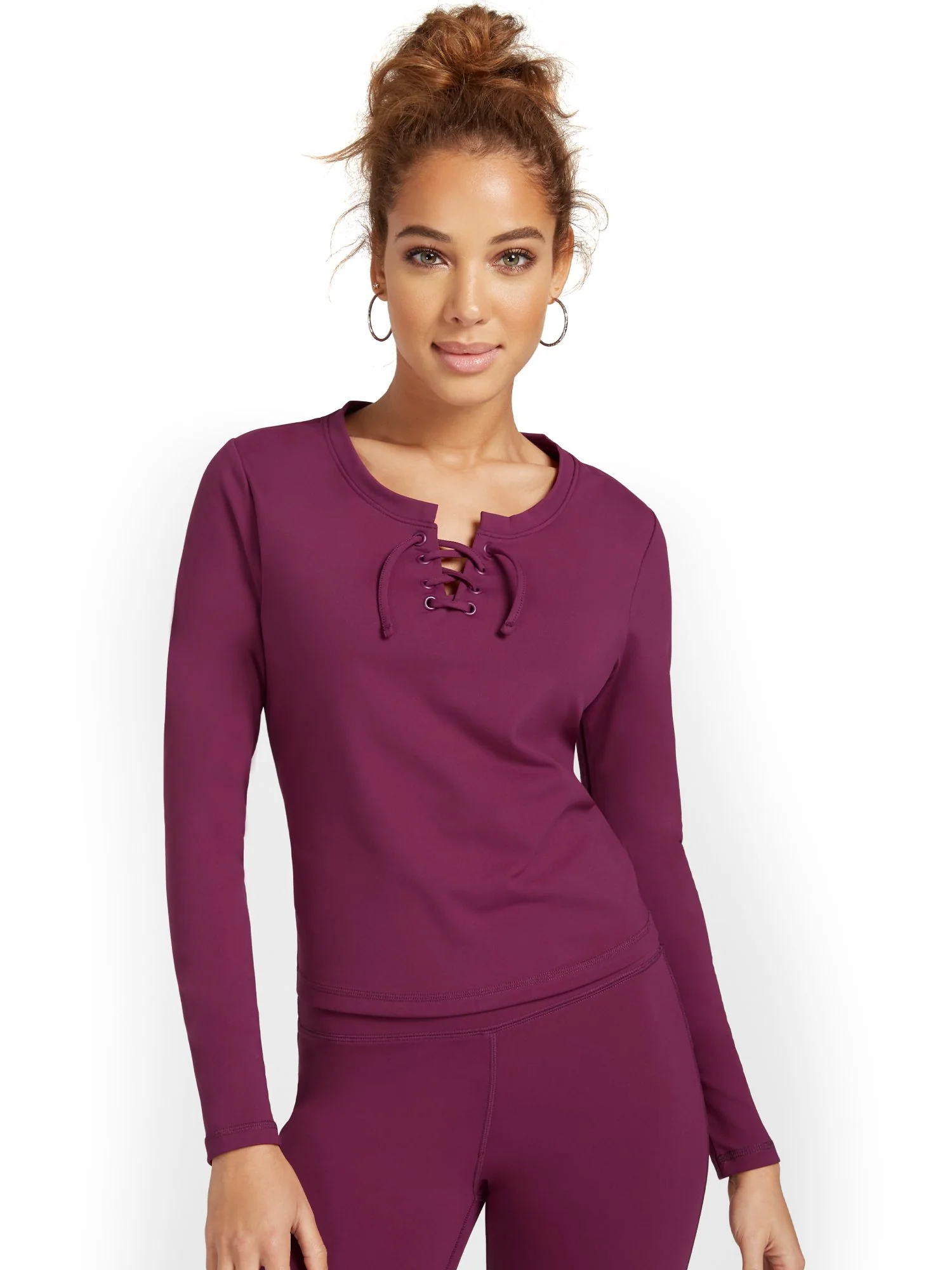 Lace-Up Yoga Top - City Contour - Image 6