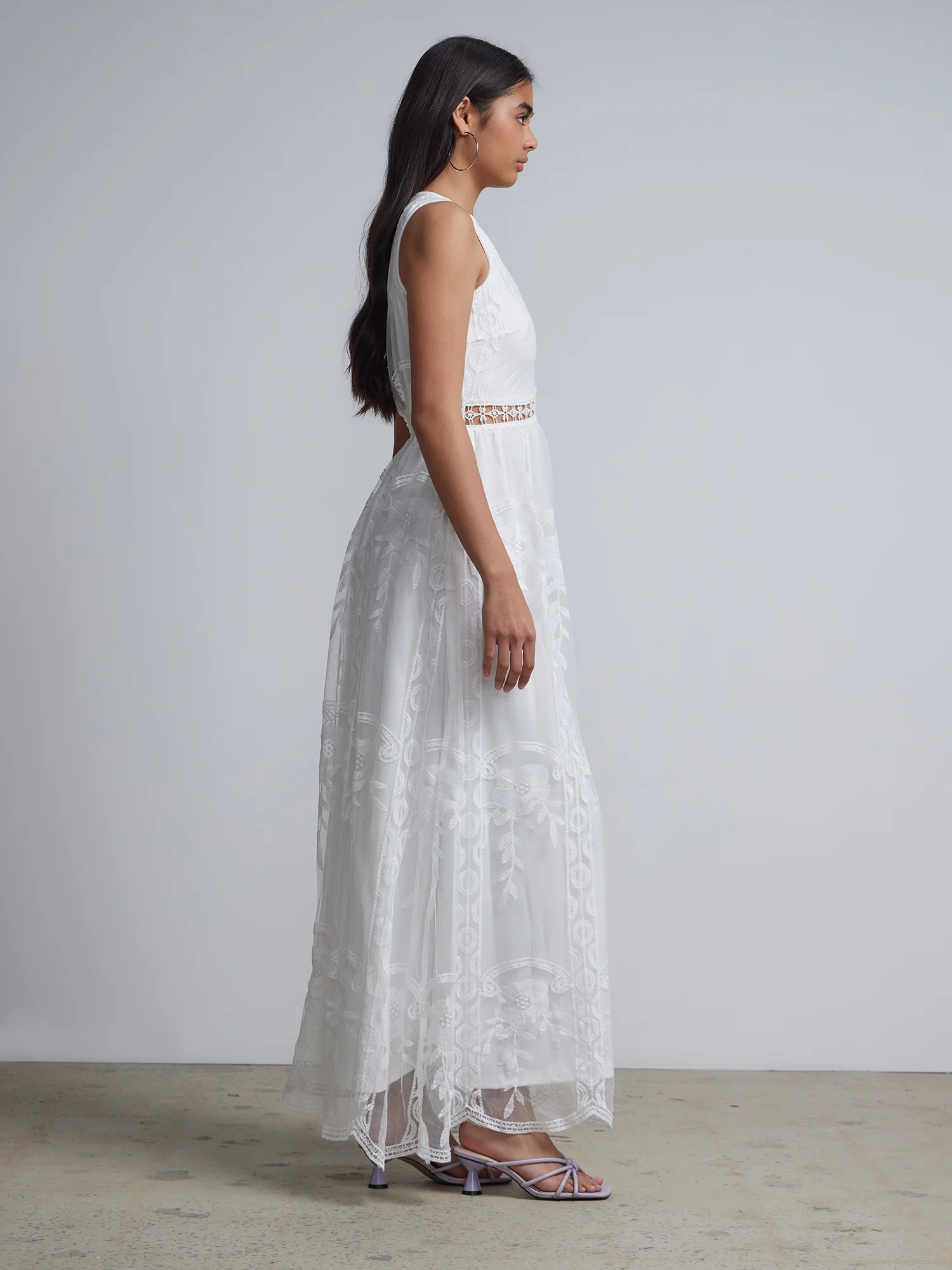 Lace V-Neck Maxi Dress - Image 2