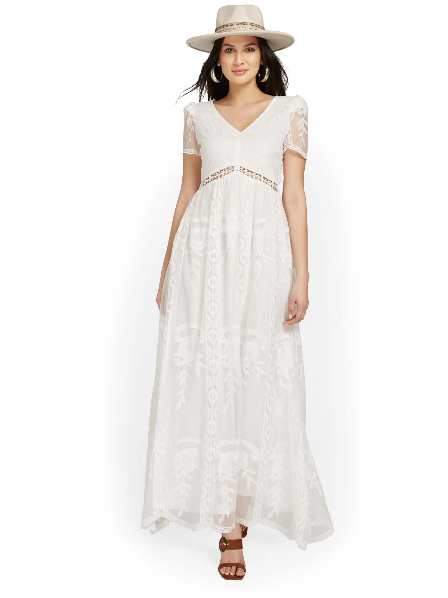 Lace V-Neck Maxi Dress - Image 2