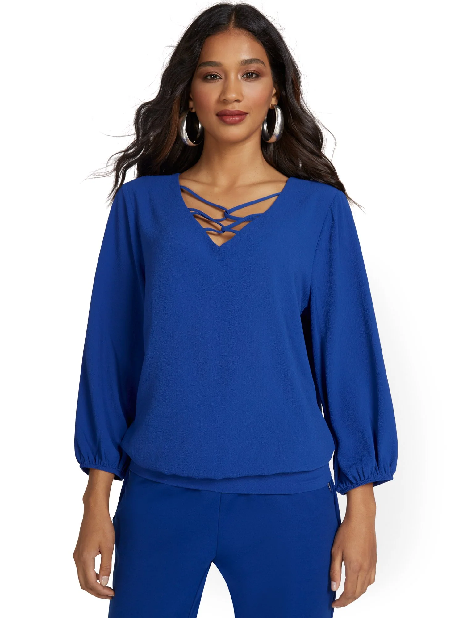 Lattice-Front Blouse - Image 10