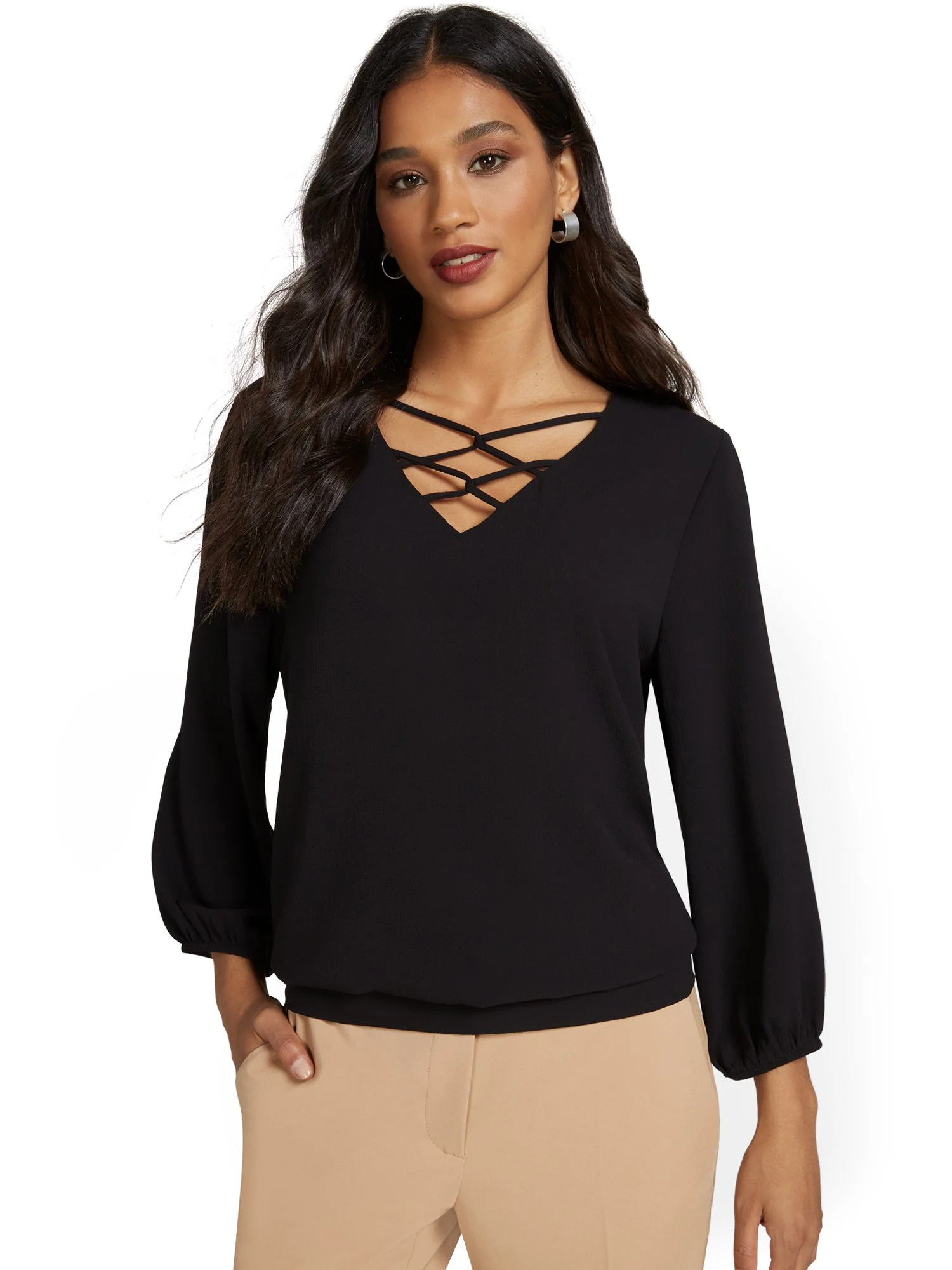 Lattice-Front Blouse - Image 2