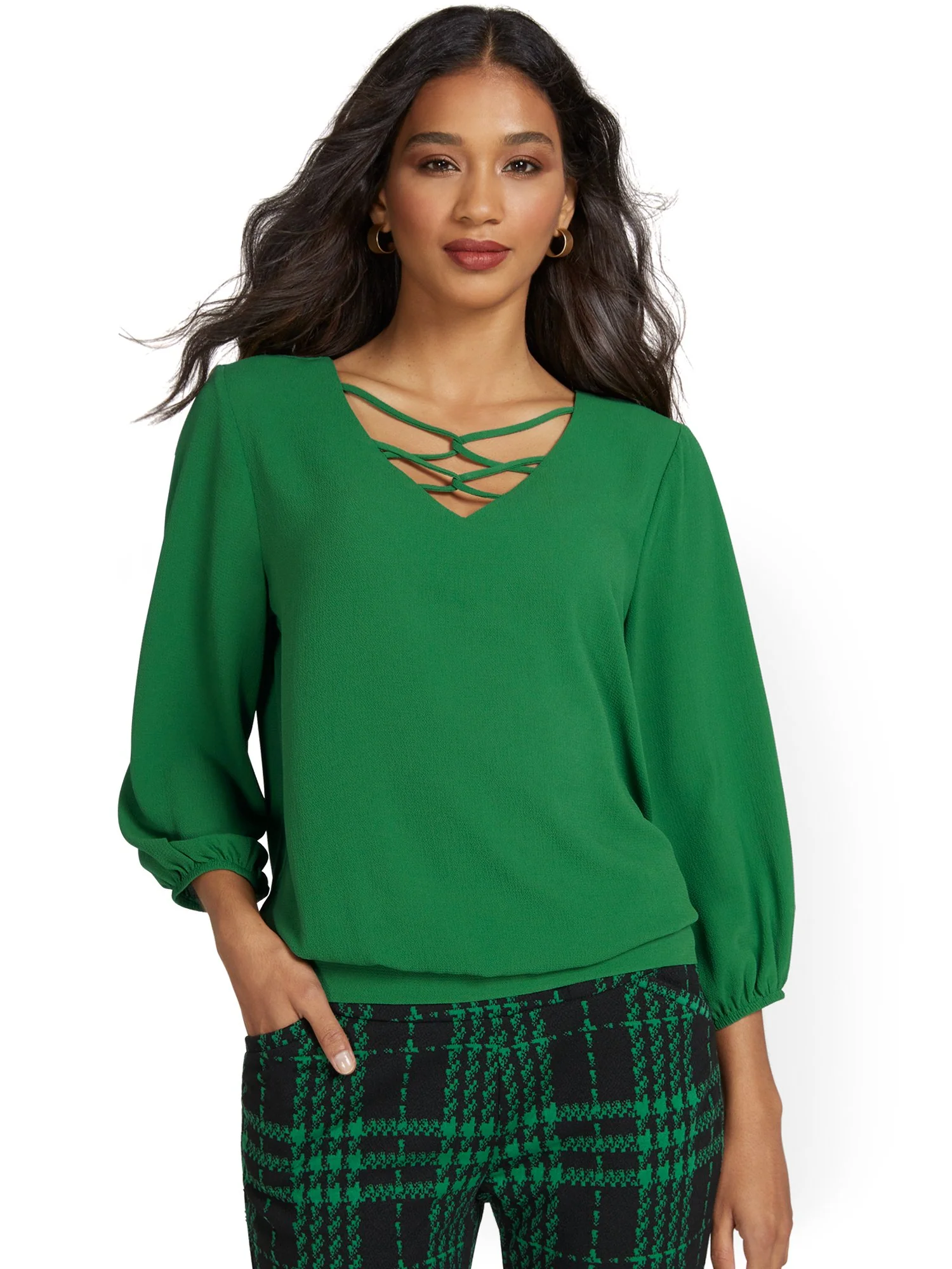 Lattice-Front Blouse - Image 7