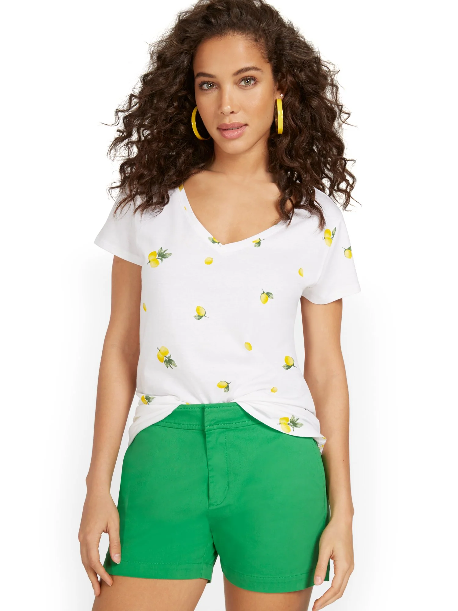 Lemon V-Neck Perfect Tee - Image 2