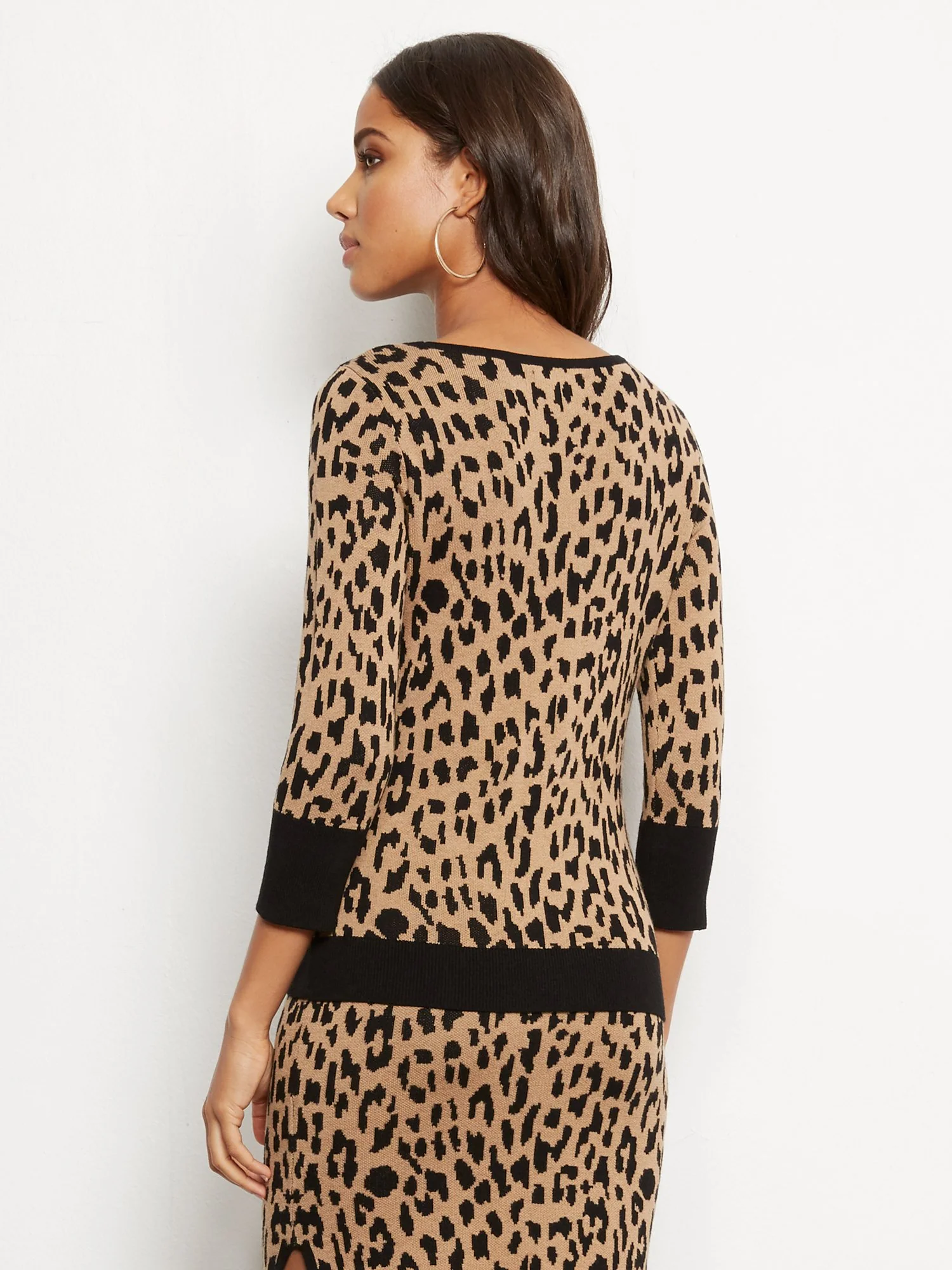 Leopard Cutout Sweater - 7th Avenue - Image 3