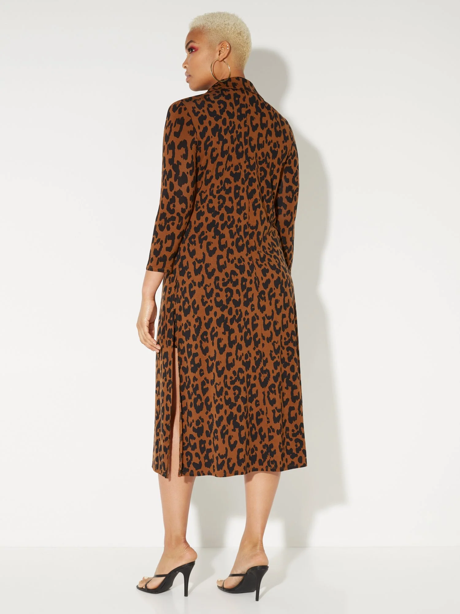 Leopard-Print 3/4-Sleeve Duster - NY&C Style System - Image 3