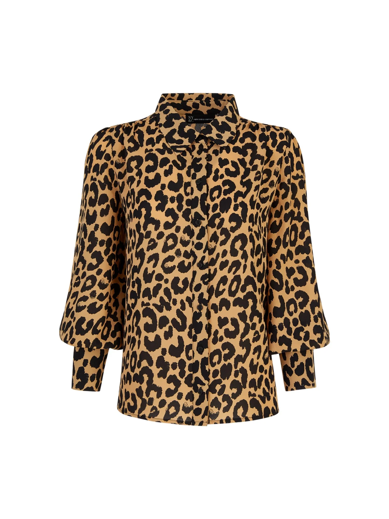 Leopard-Print Balloon-Sleeve Blouse - The NY&C Legacy Collection - Image 2