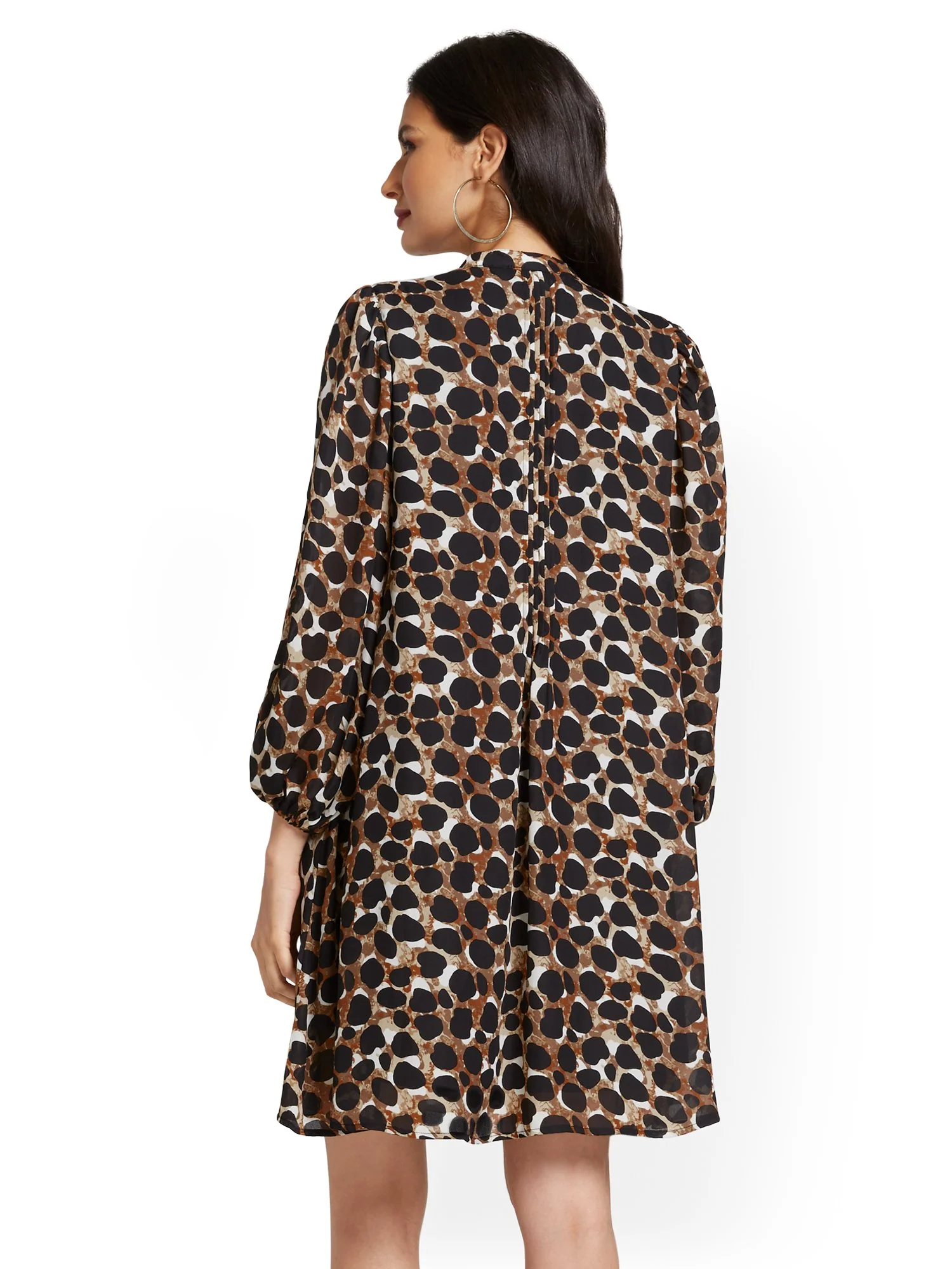 Leopard-Print Balloon-Sleeve Drama Dress - Image 3
