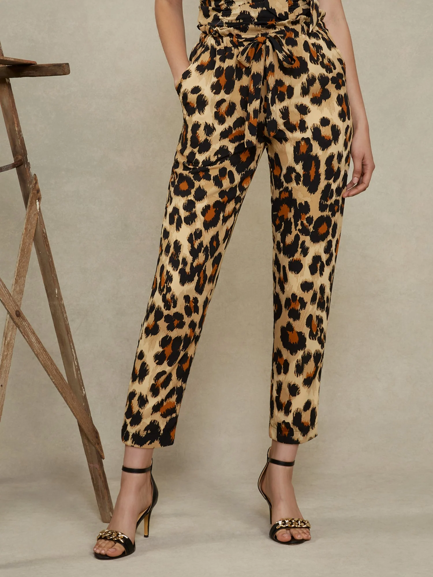 Leopard-Print Belted Ankle Pant - Image 2
