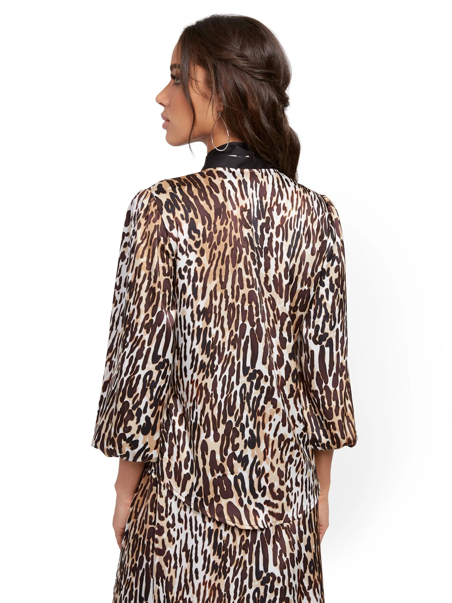 Leopard-Print Bow Blouse - 7th Avenue - Image 3