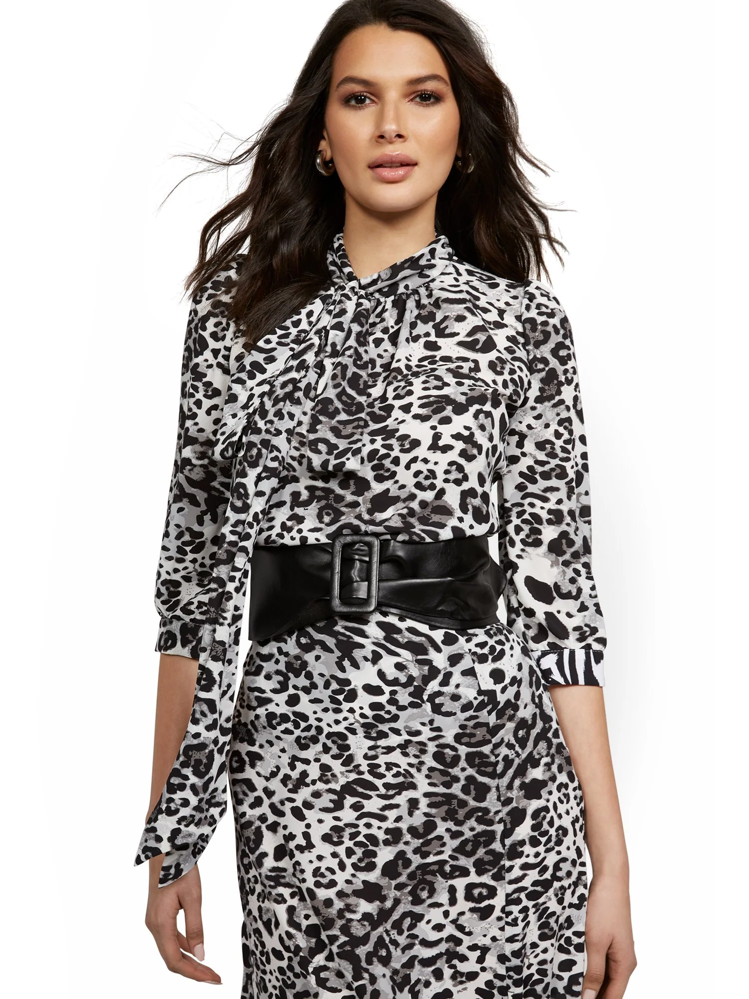 Leopard-Print Bow Blouse - 7th Avenue - Image 2
