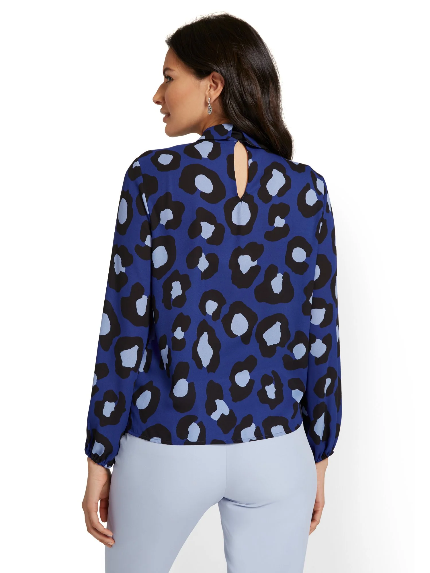 Leopard-Print Bow-Front Blouse - Image 3