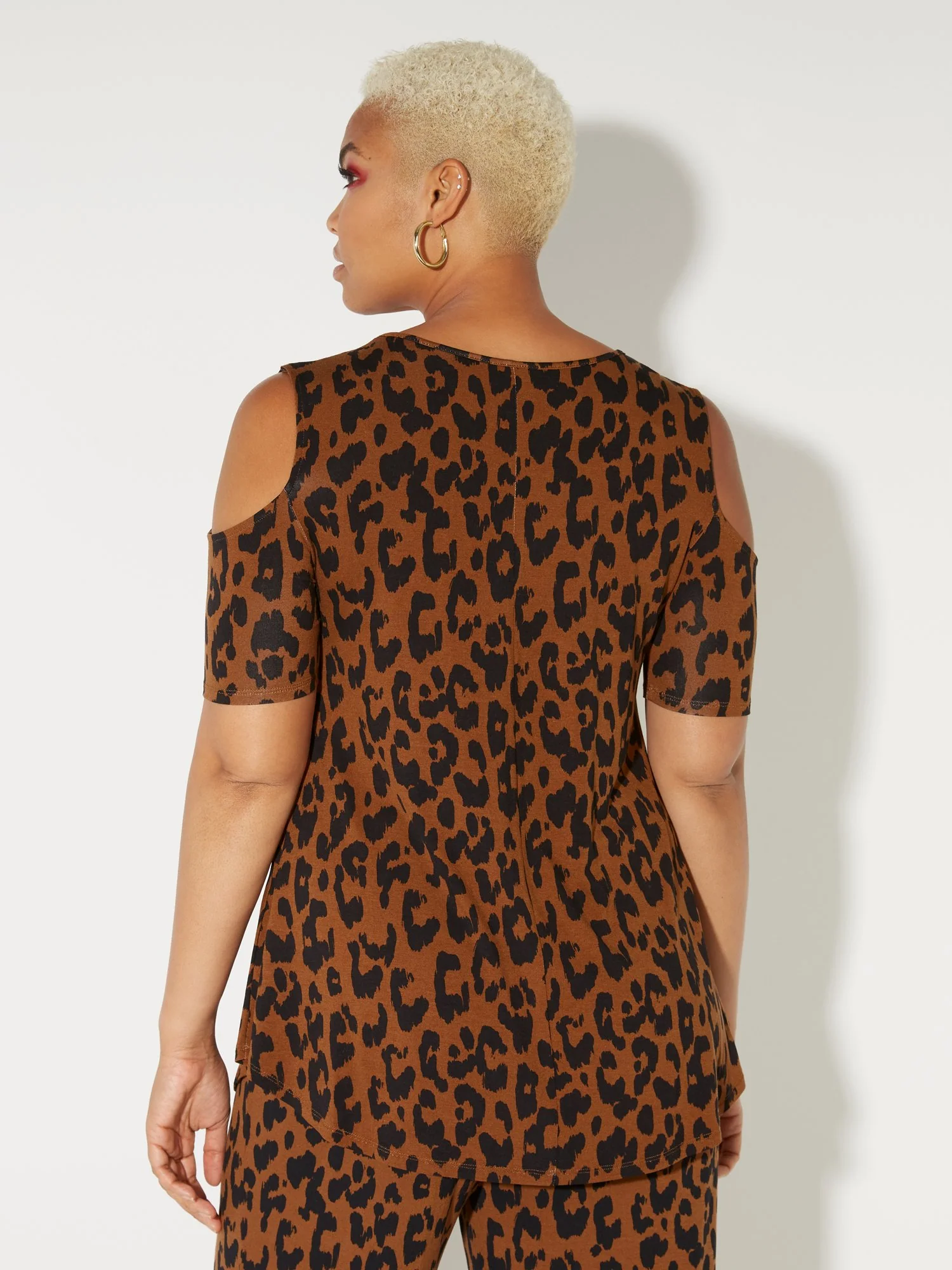 Leopard-Print Cold-Shoulder Top - NY&C Style System - Image 3
