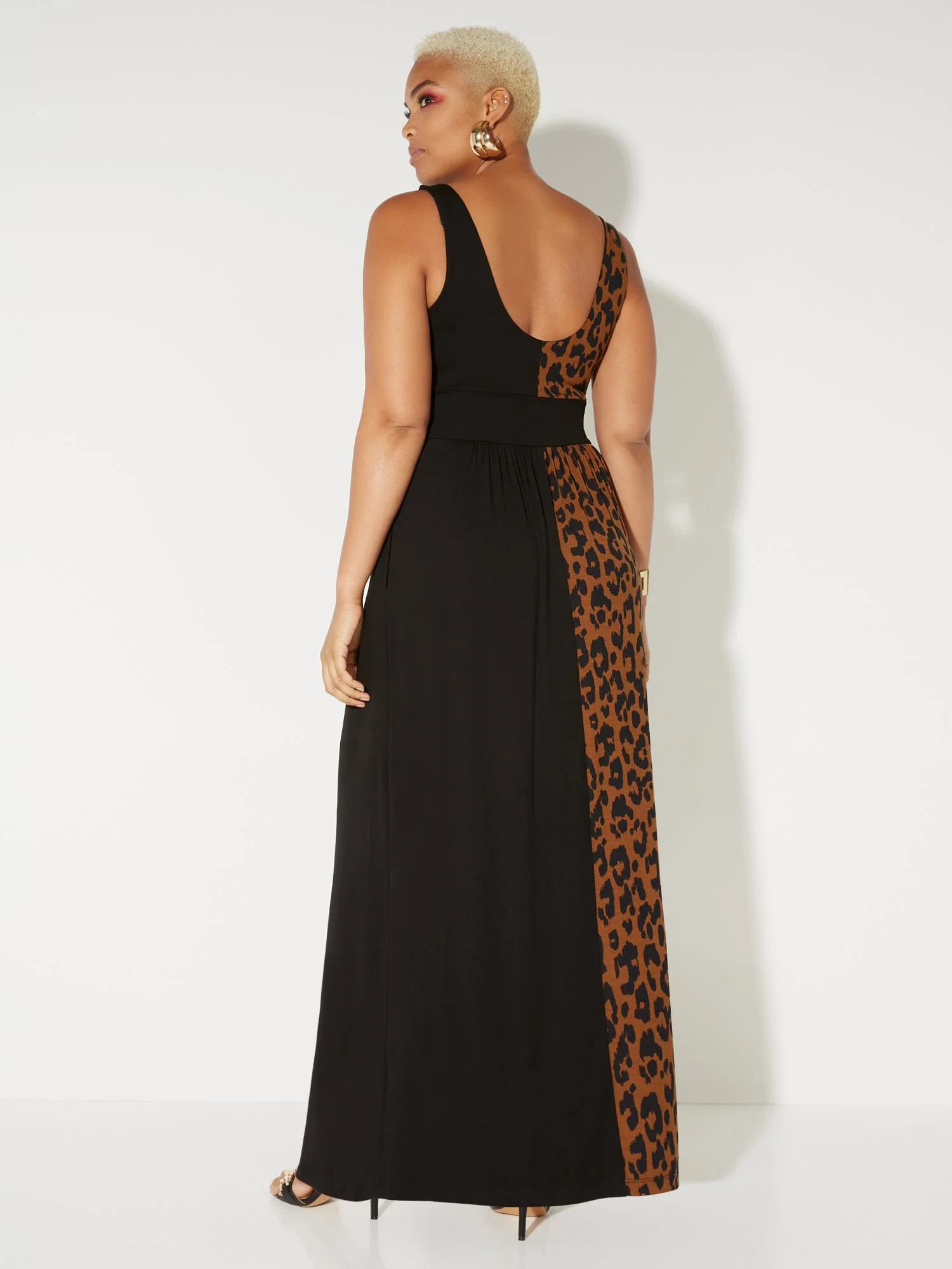 Leopard-Print Colorblock Maxi Dress - NY&C Style System - Image 3