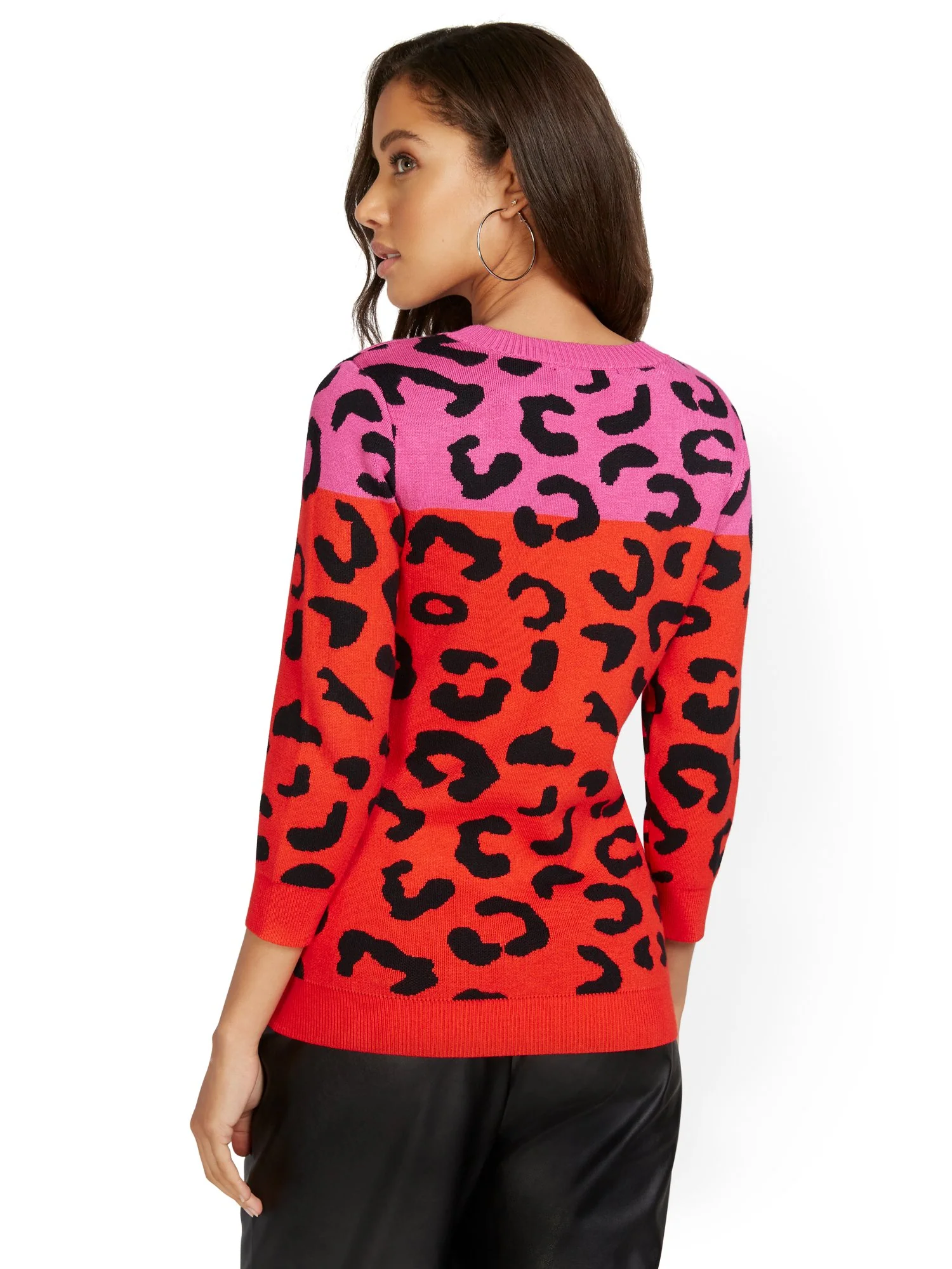Leopard-Print Colorblock Sweater - Image 3