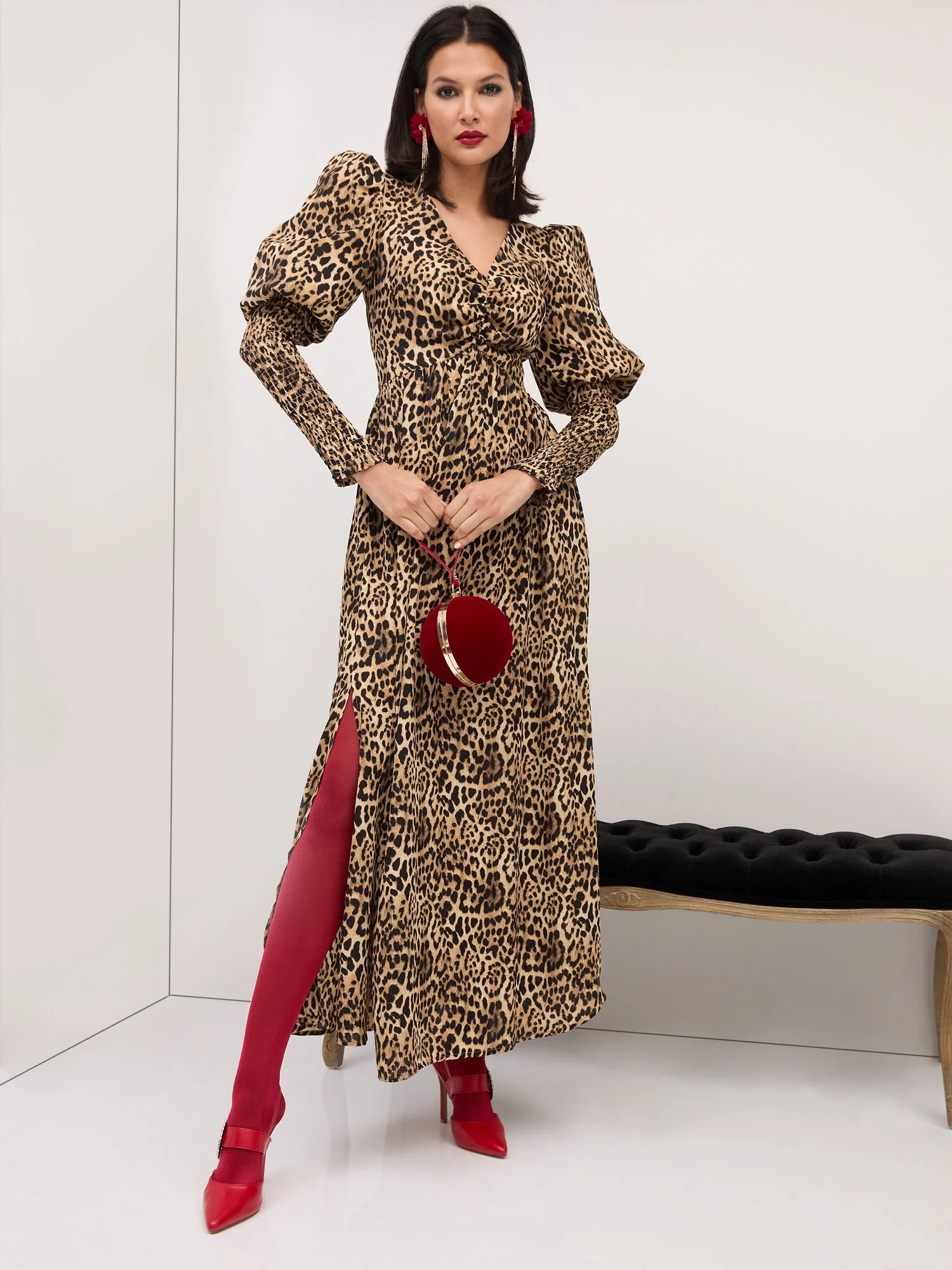 Leopard-Print Drama Maxi Dress - Image 2