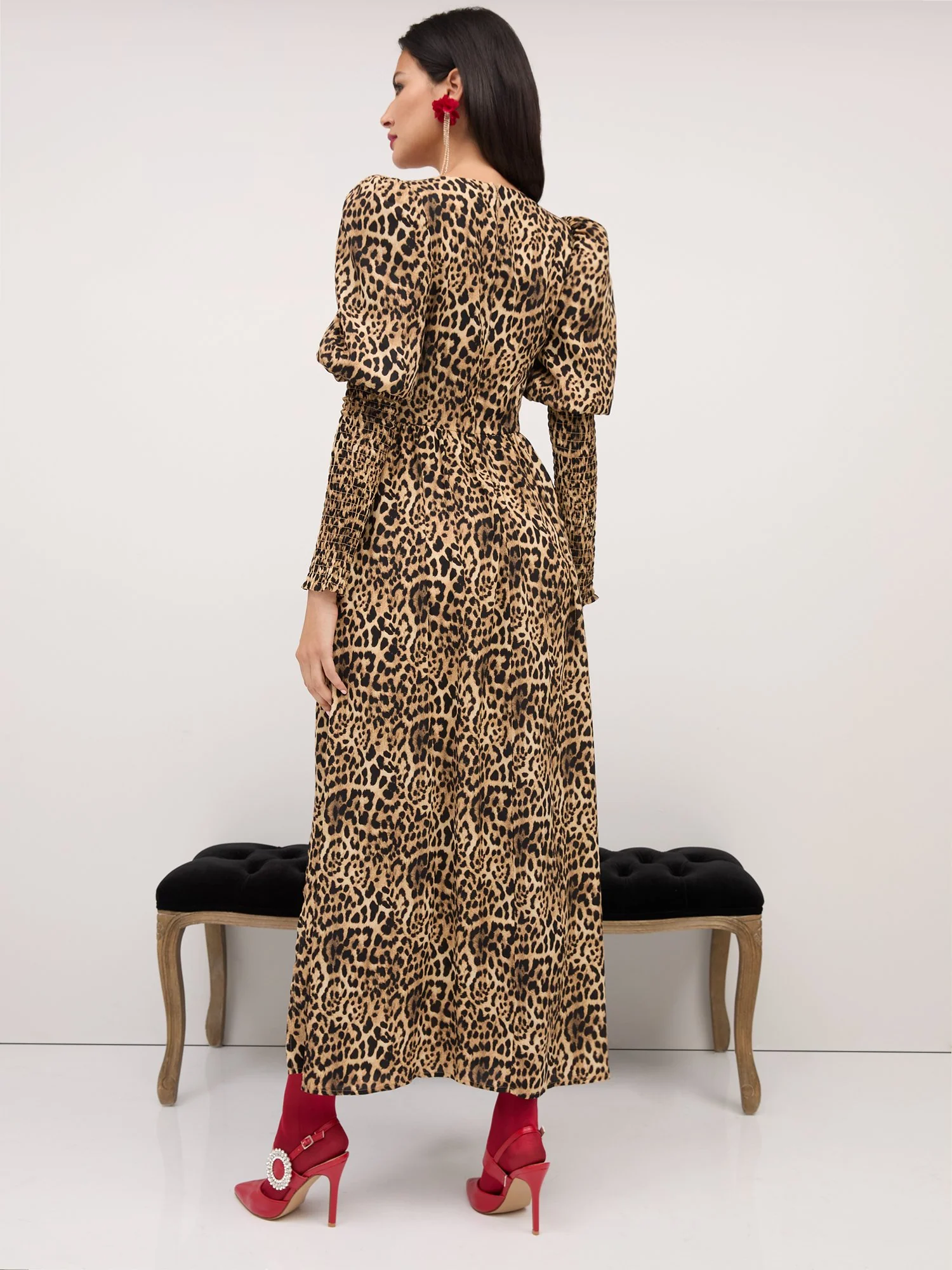 Leopard-Print Drama Maxi Dress - Image 3
