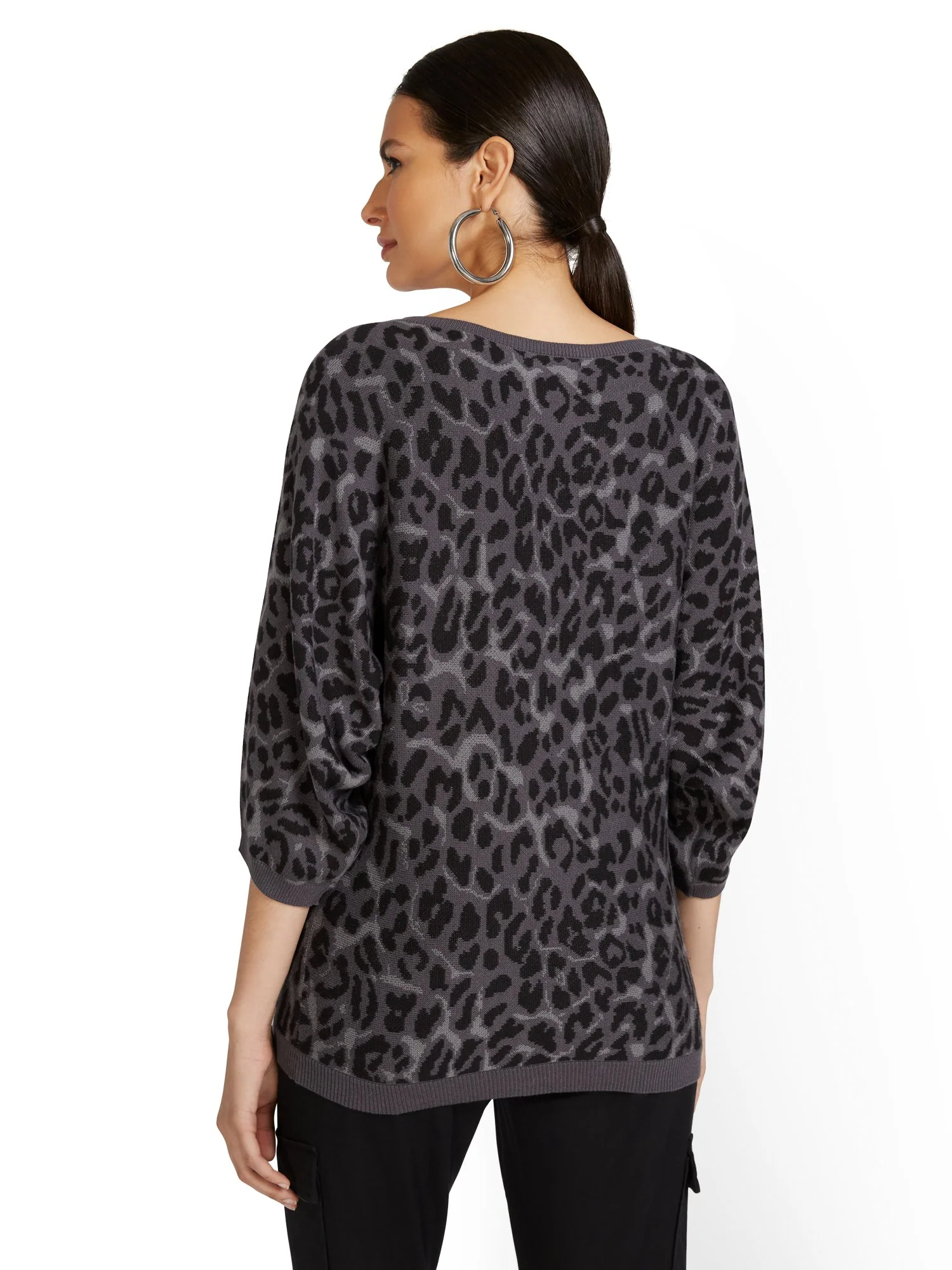 Leopard-Print Easy Dolman Sweater - Image 3