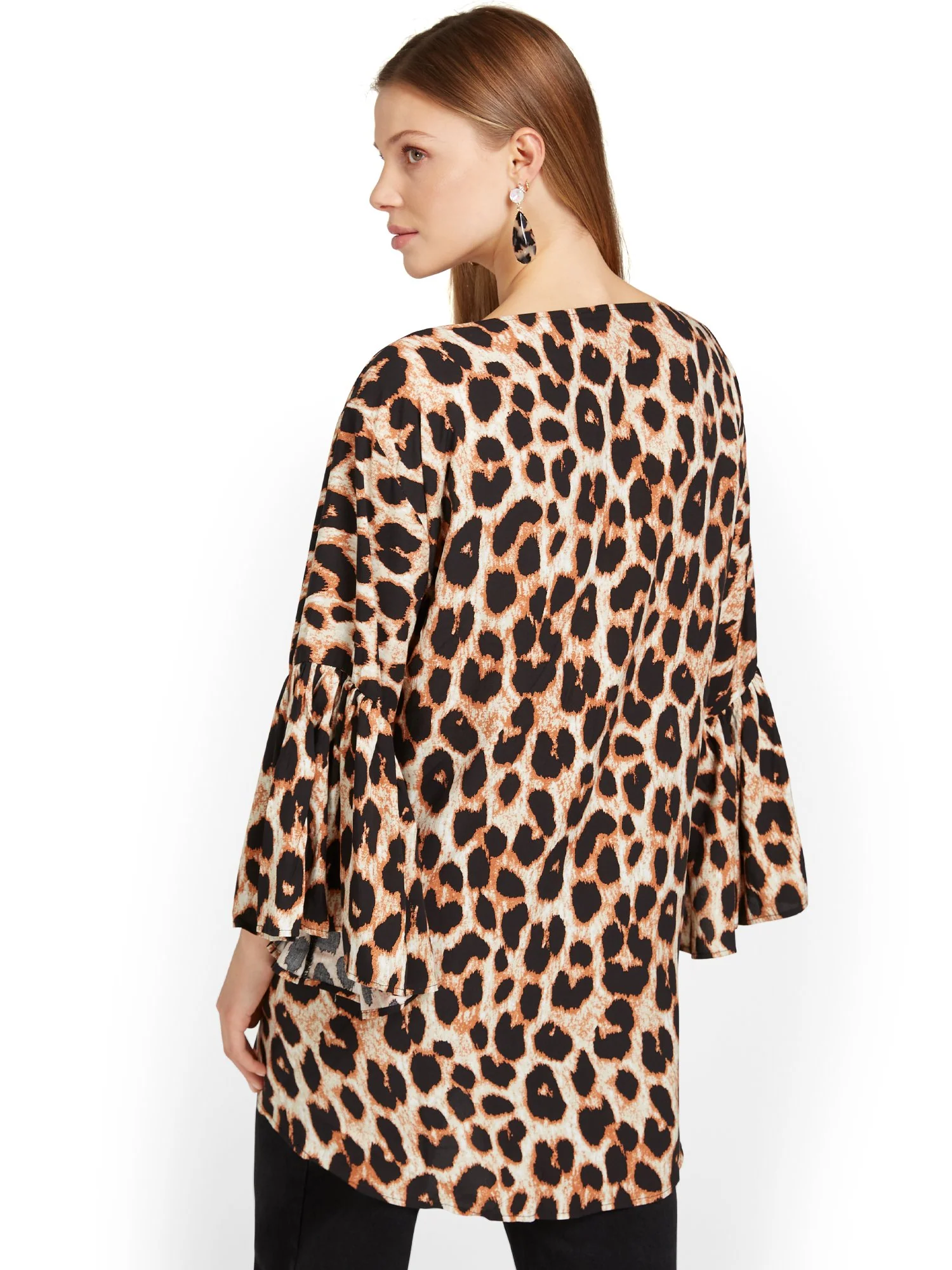 Justin Taylor Leopard-Print Flutter-Sleeve Kimono - Brands We Love - Image 3