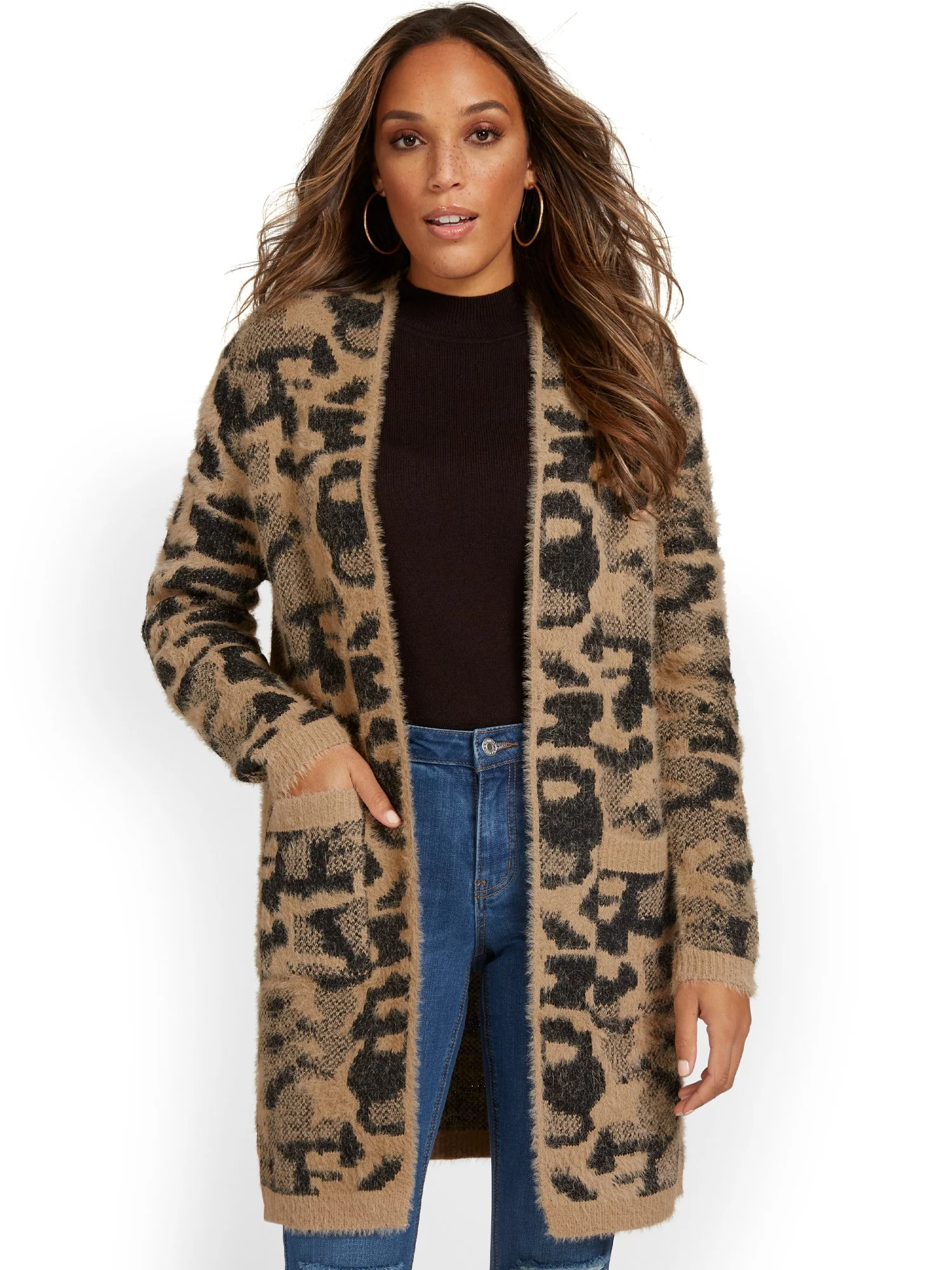 Fate Inc Leopard-Print Fuzzy-Knit Cardigan - Brands We Love - Image 2
