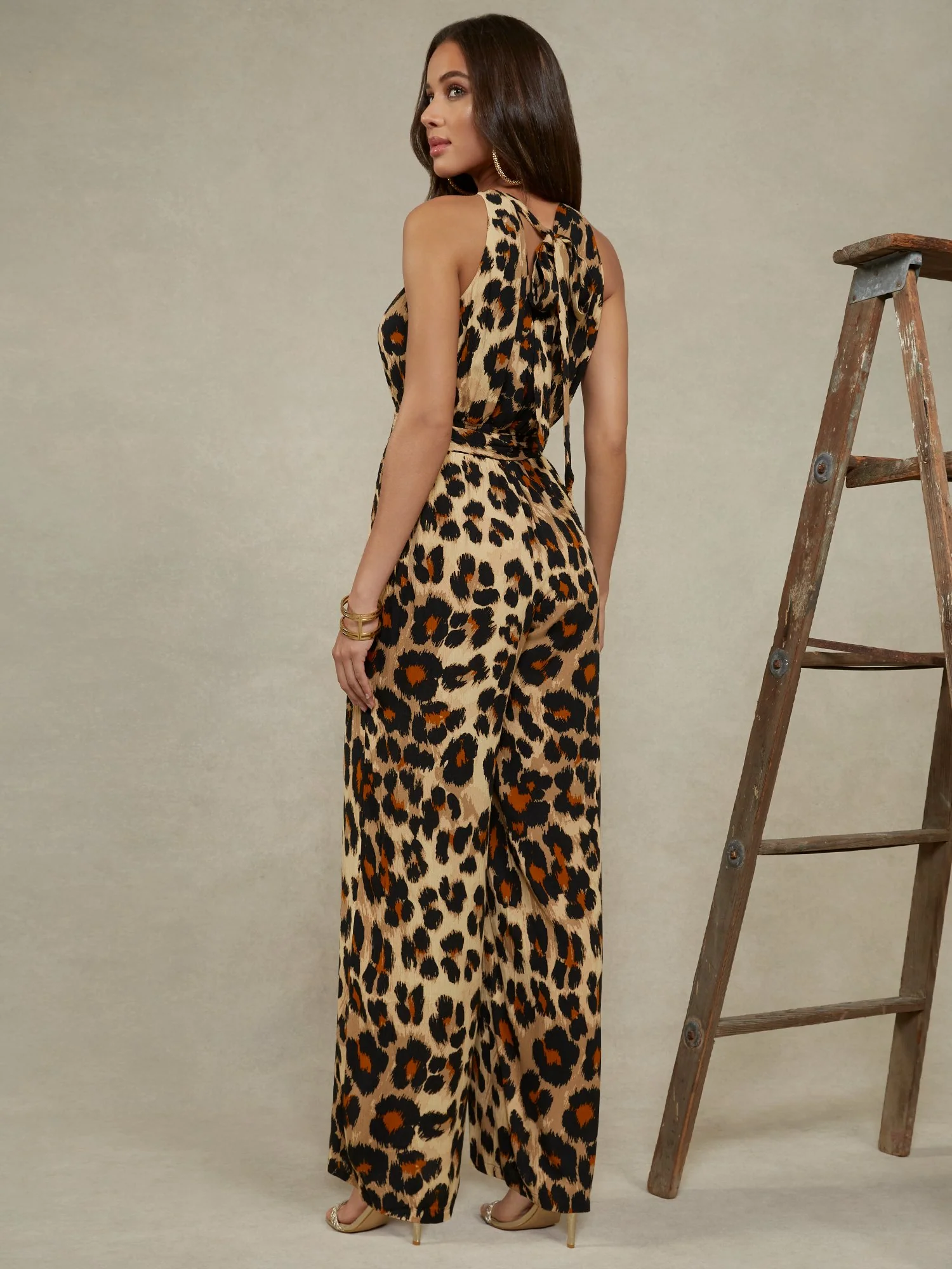 Leopard-Print Gauze Jumpsuit - Image 3