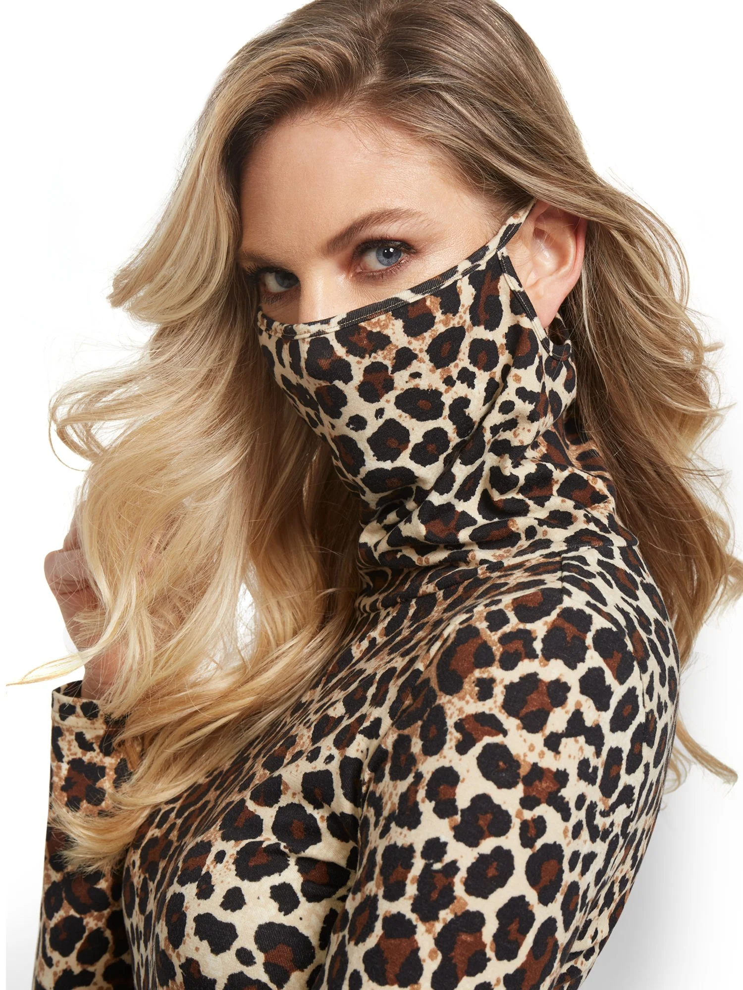 Leopard-Print Long-Sleeve Face Mask Top - Image 4