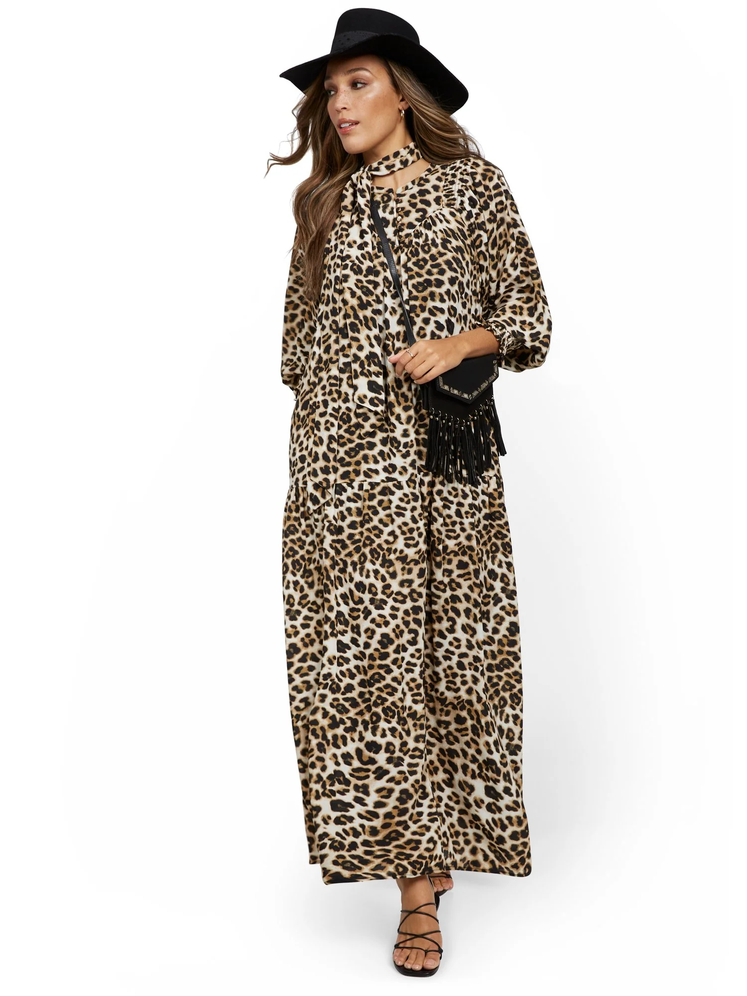 Leopard-Print Maxi Dress