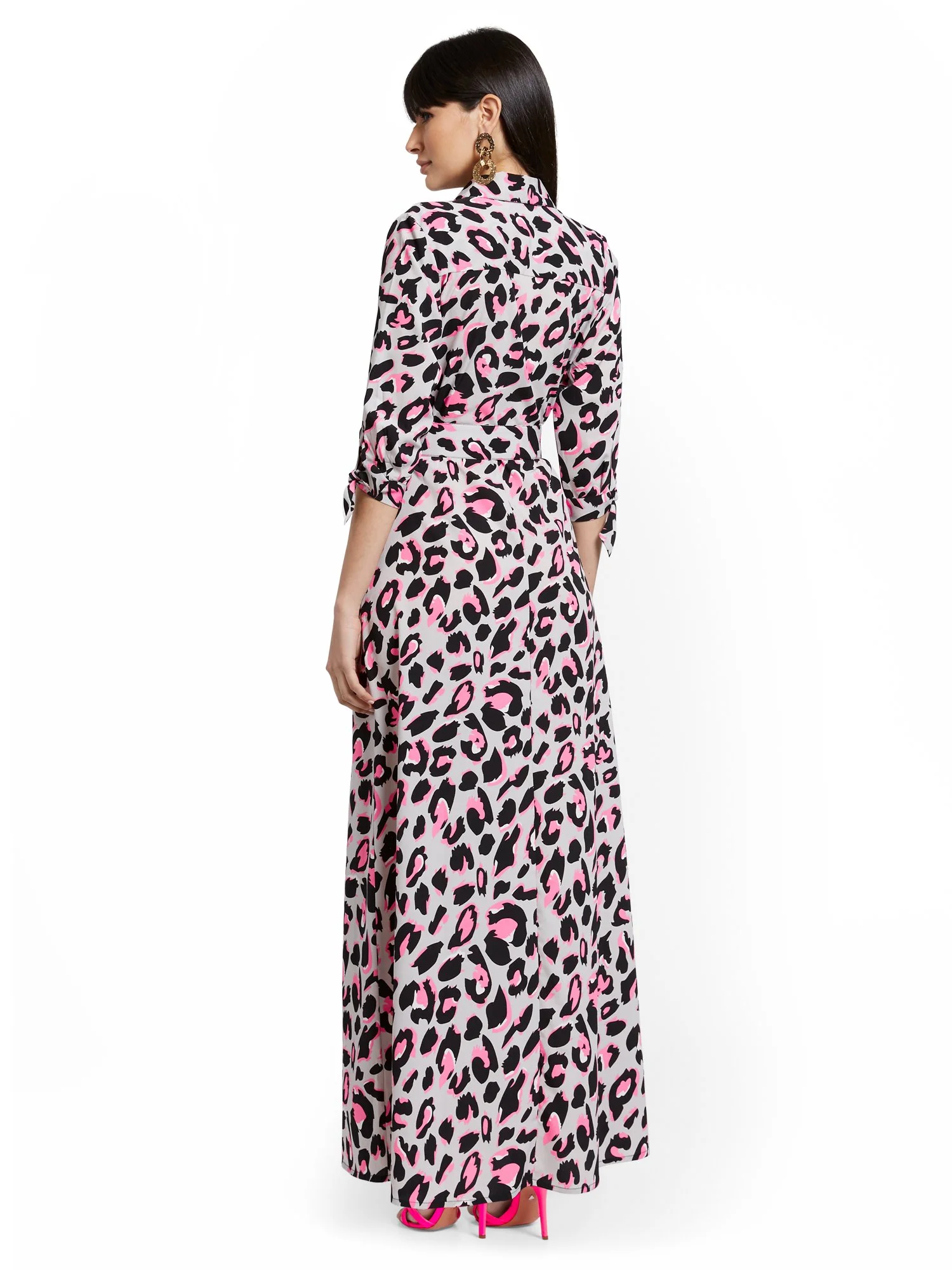 Leopard-Print Maxi Shirtdress - Image 3