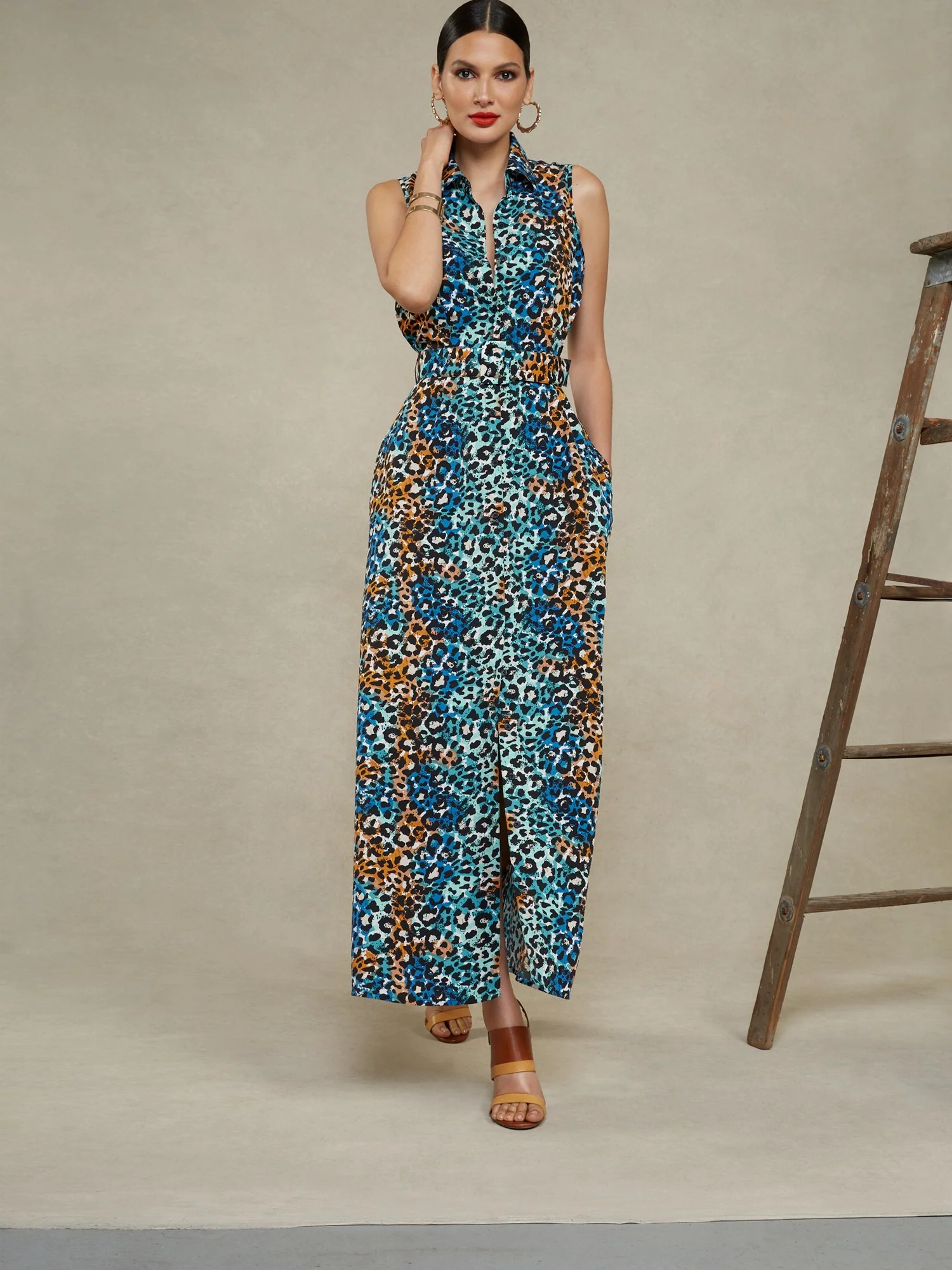 Leopard-Print Multicolor Maxi Dress - Image 2