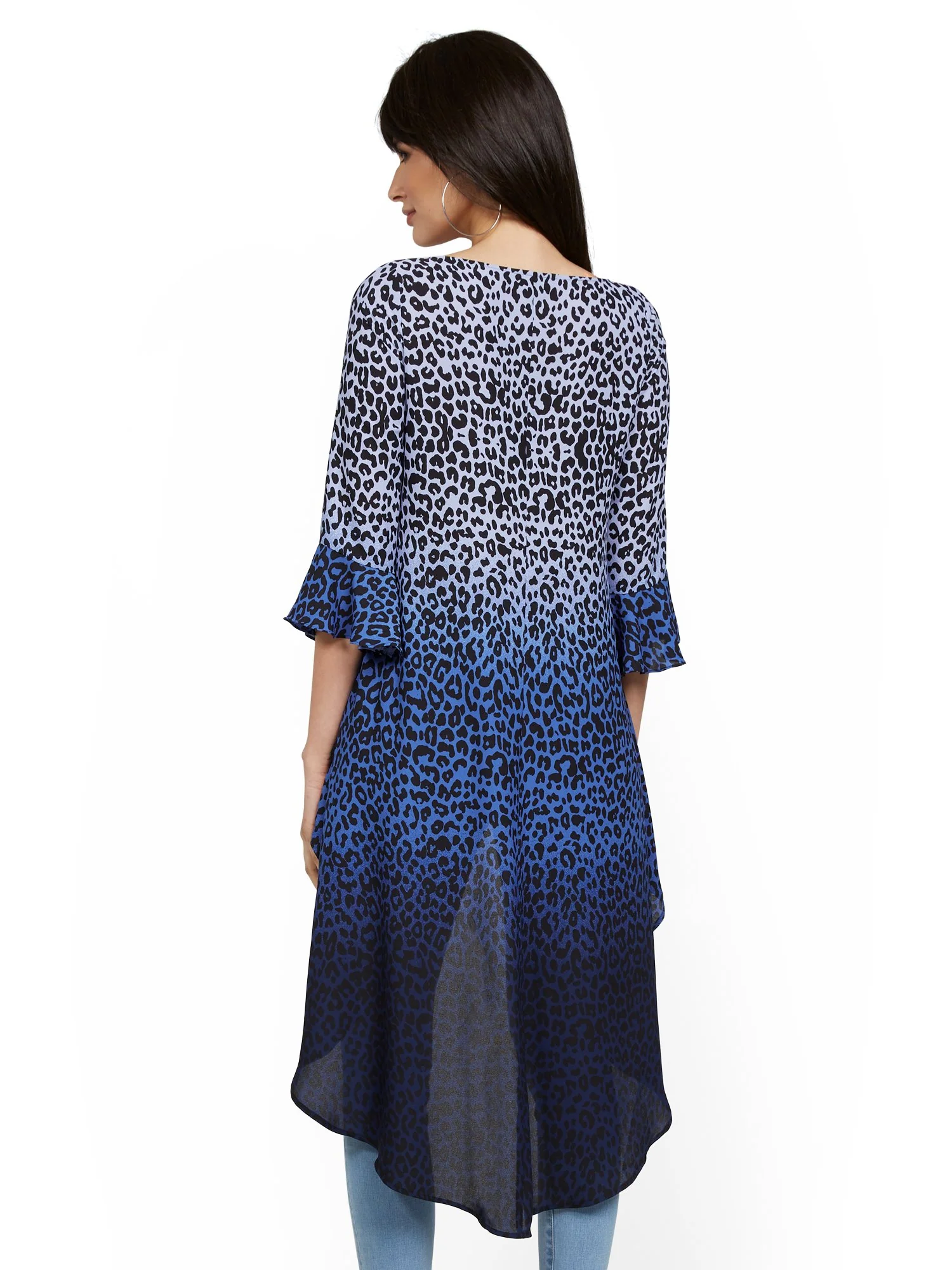 Leopard-Print Ombre High-Low Top - Image 3