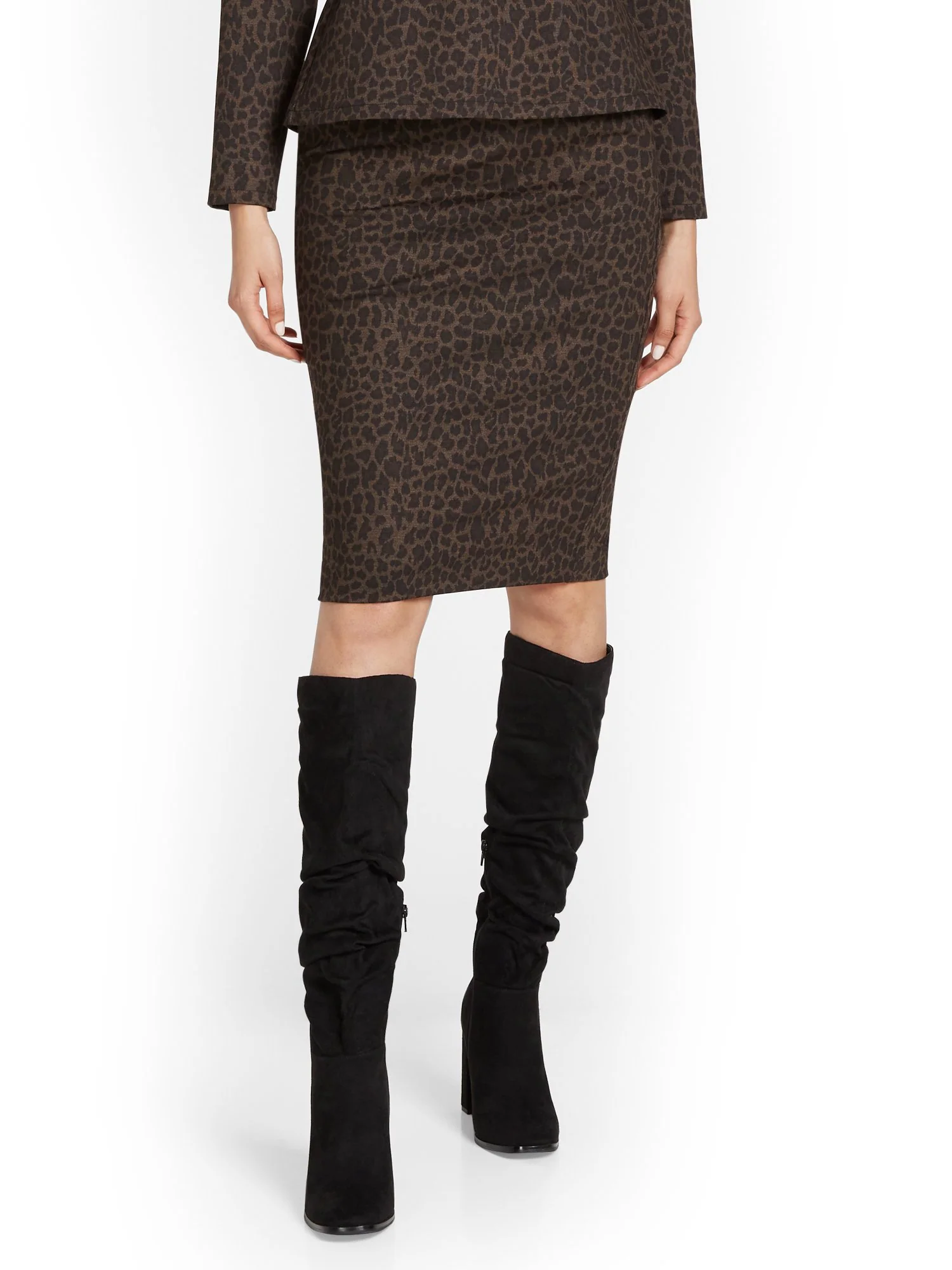 Leopard-Print Paperbag-Waist Pencil Skirt - Superflex - Image 2