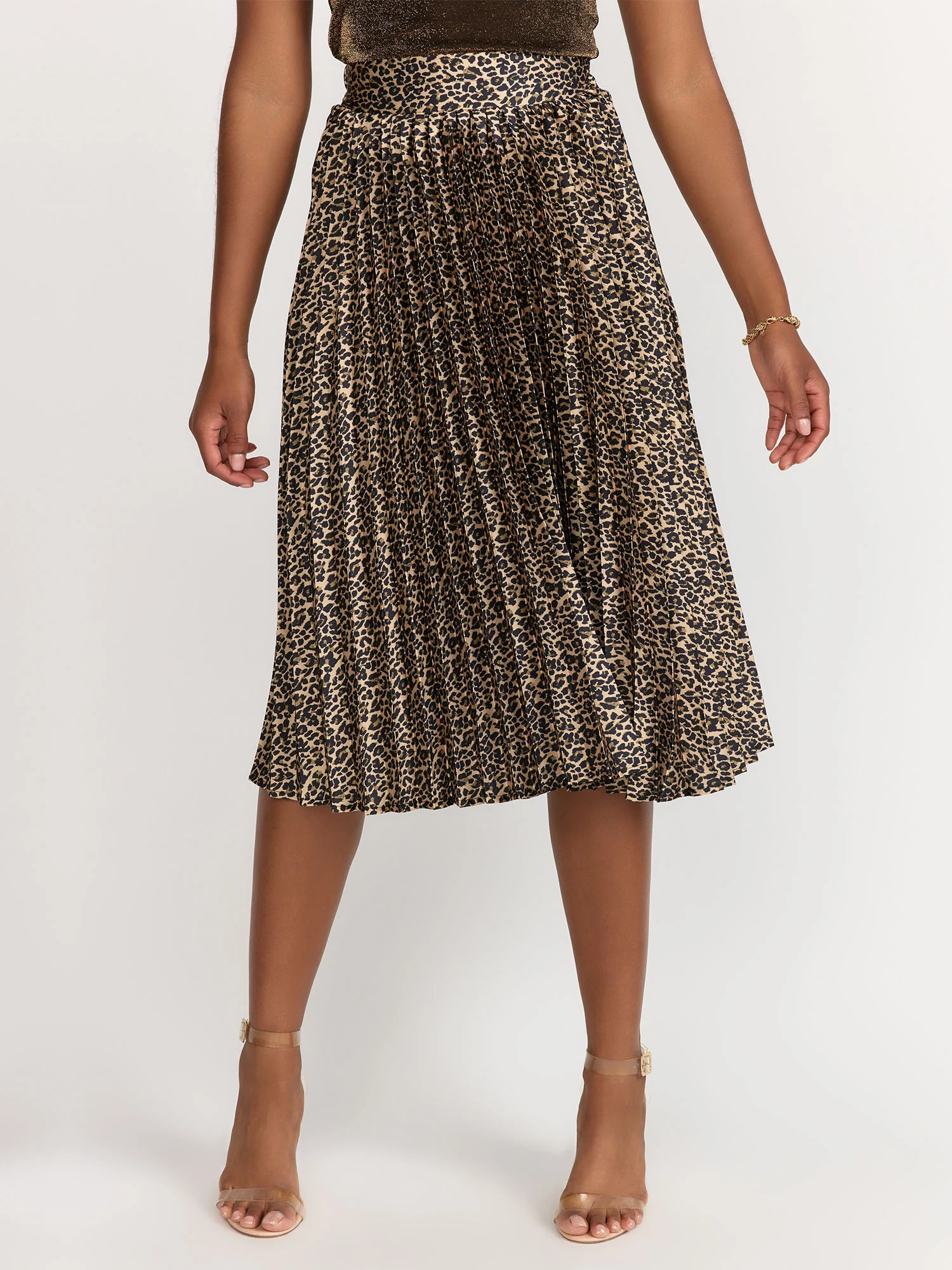 RD Style Leopard Print Pleated Midi Skirt - Brands We Love