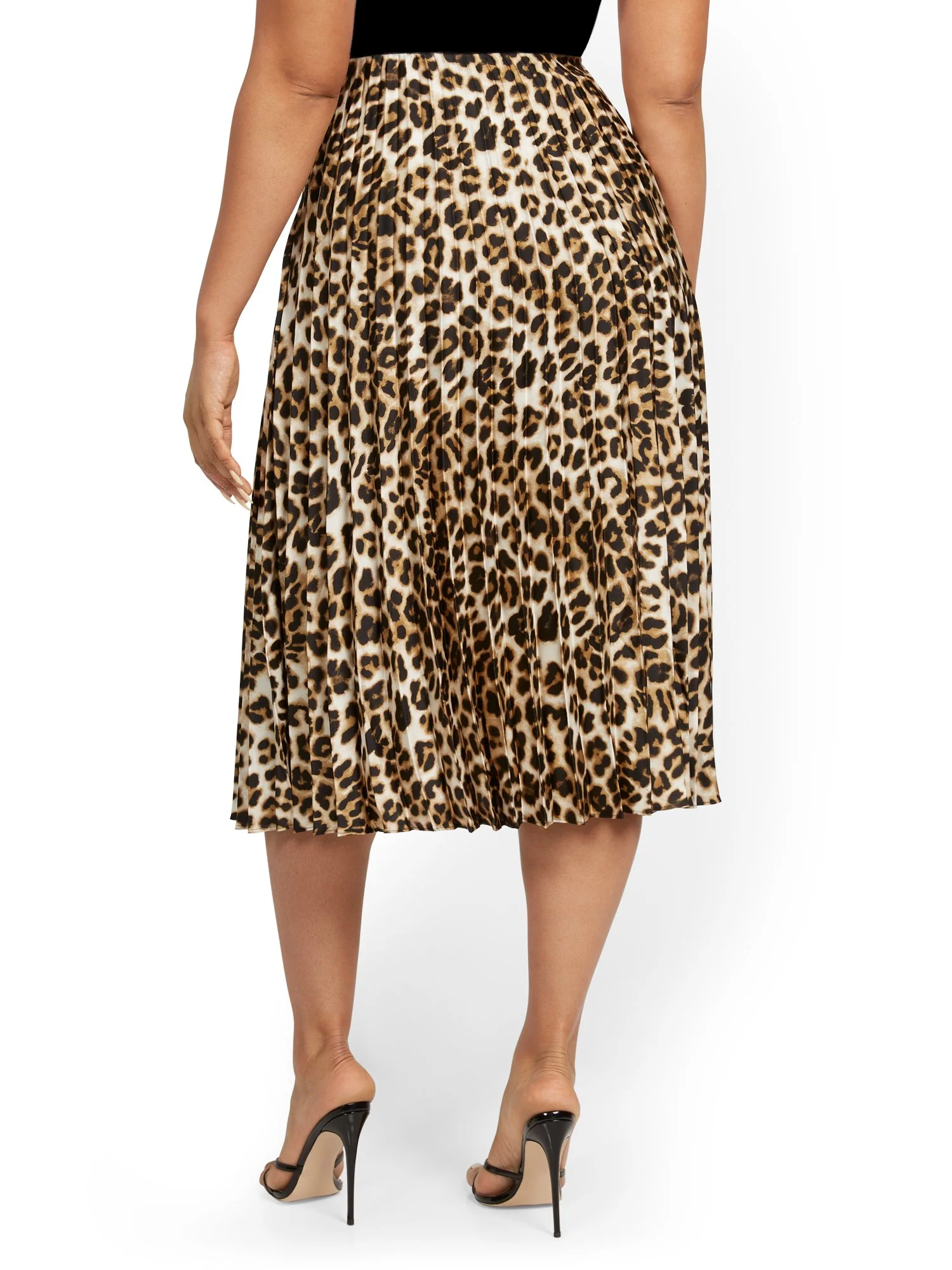Leopard-Print Pleated Skirt - Image 3