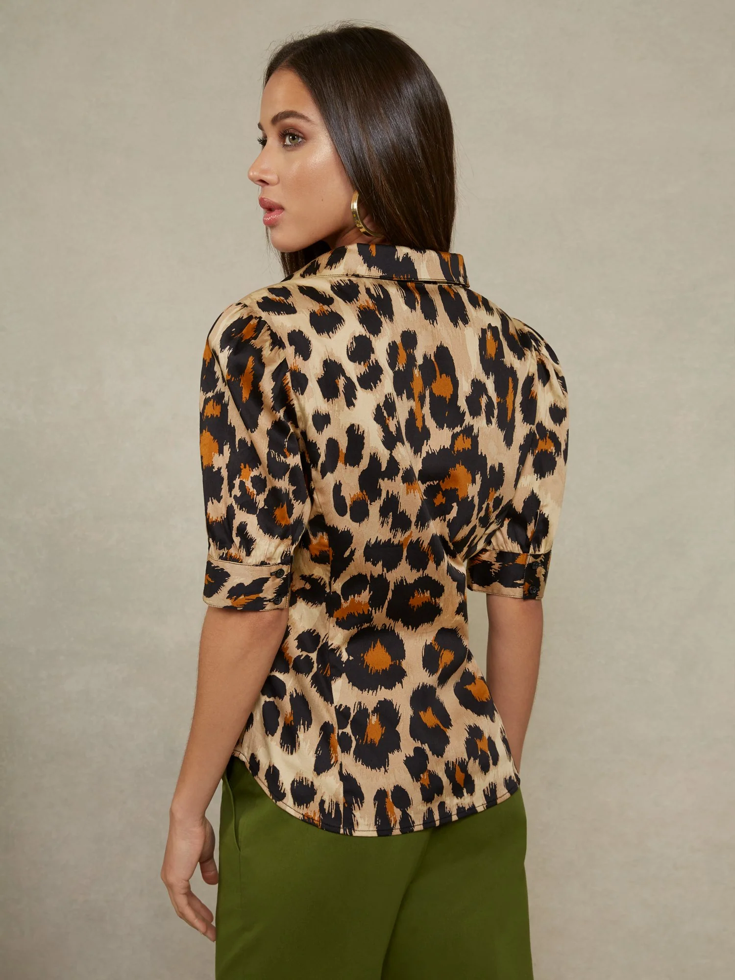 Leopard-Print Puff-Sleeve Madison Shirt - 7th Avenue - Image 2