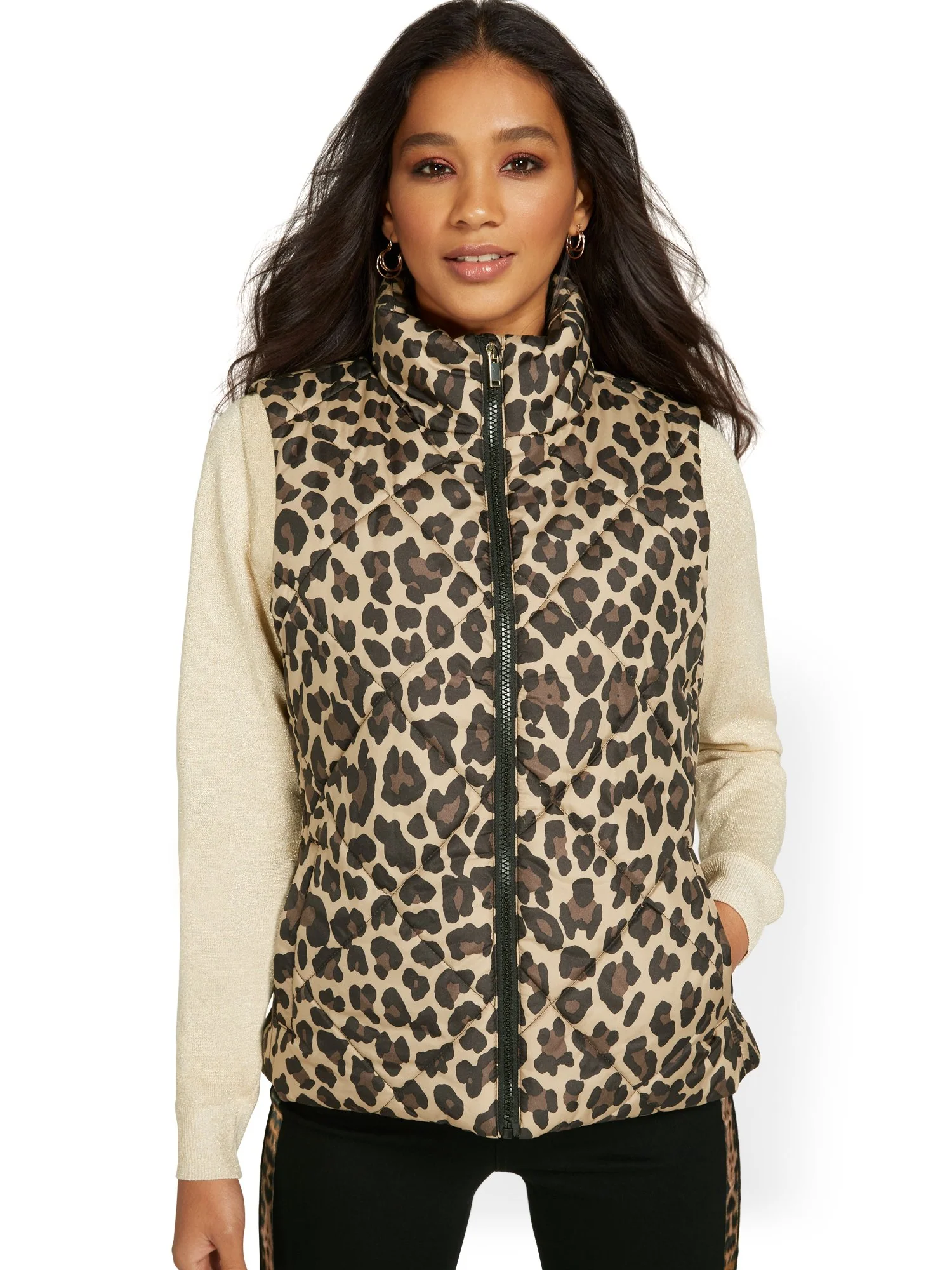 Leopard-Print Puffer Vest - Image 2