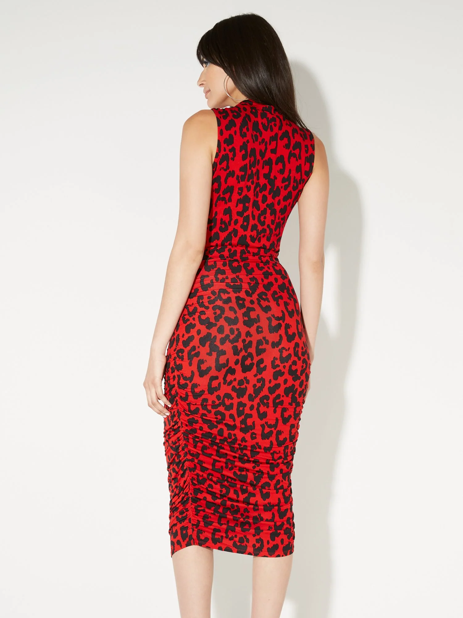 Leopard-Print Ruched Pencil Skirt - NY&C Style System - Image 3