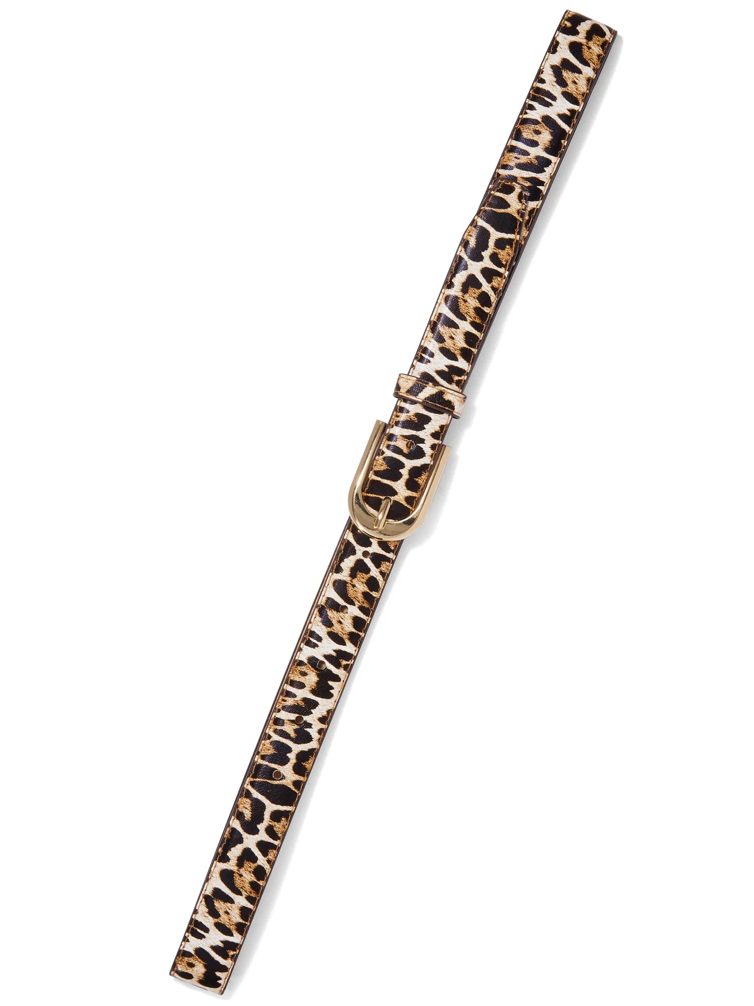 Leopard-Print Skinny Belt