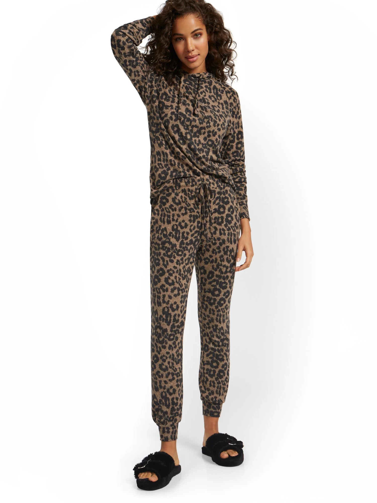 Leopard-Print Super-Soft Knit Slim Jogger Pant - Image 4