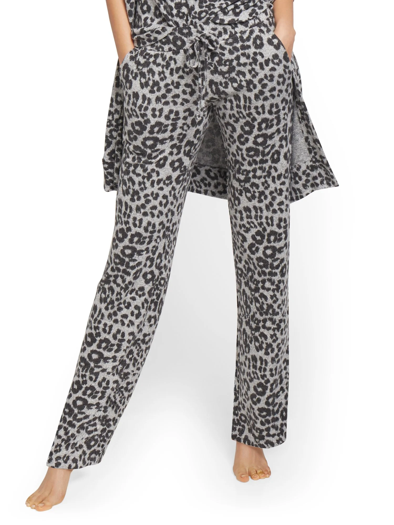 Leopard-Print Super-Soft Knit Wide-Leg Pant - Image 2
