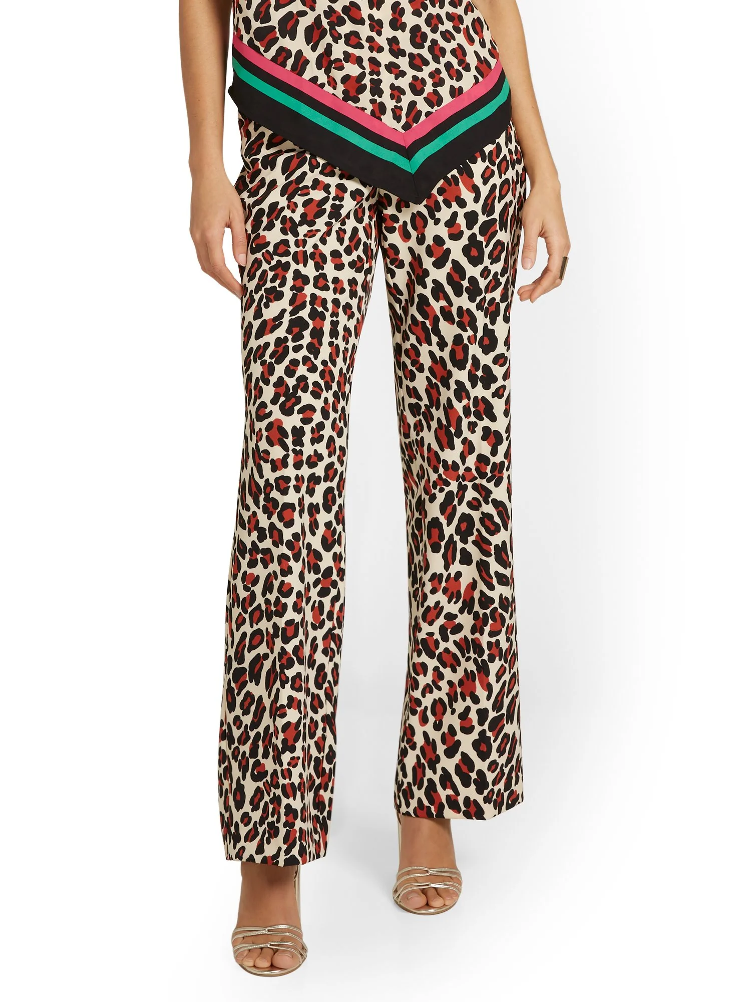 Leopard-Print Tie-Waist Palazzo Pant - Image 2