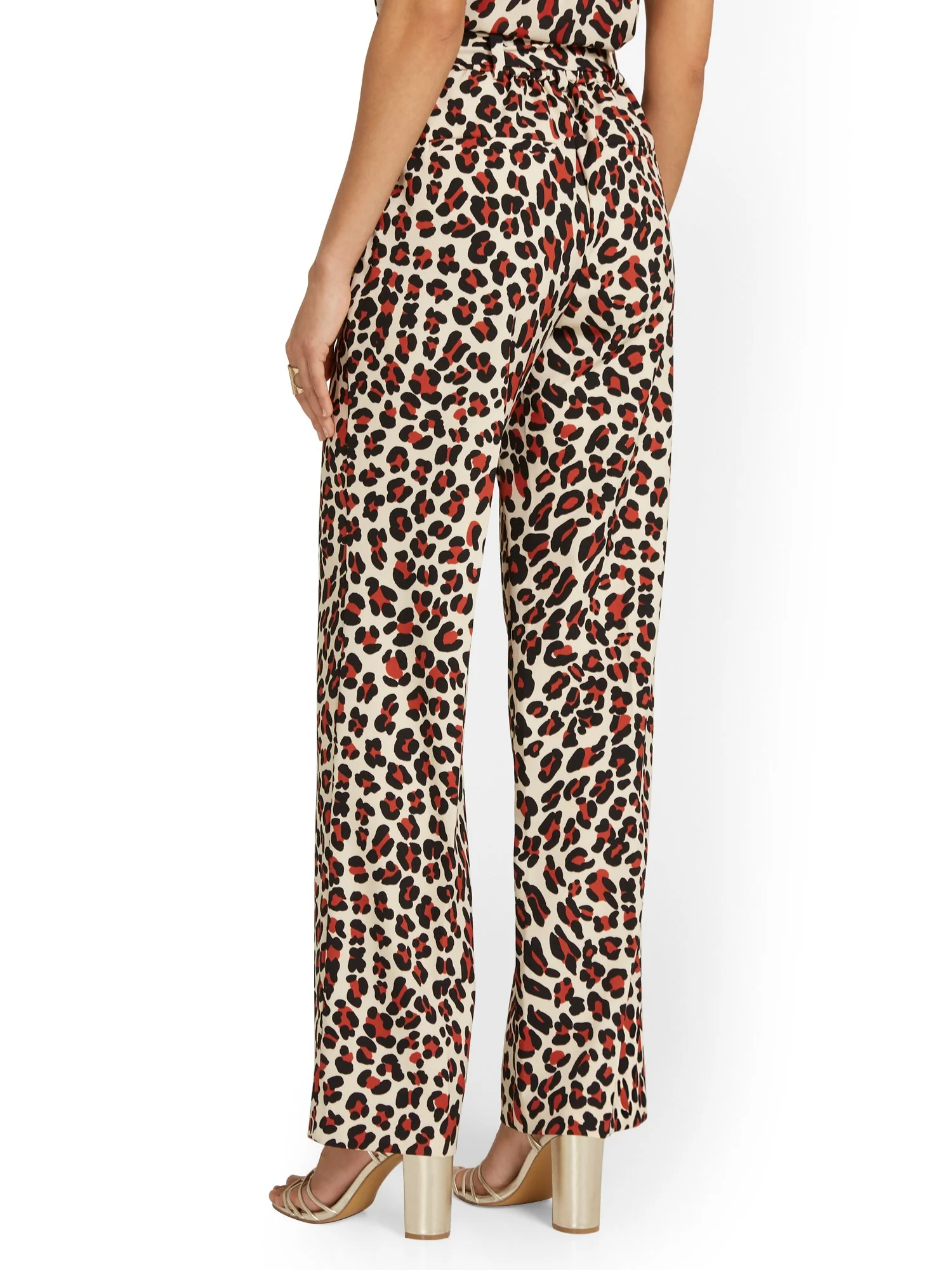Leopard-Print Tie-Waist Palazzo Pant - Image 3