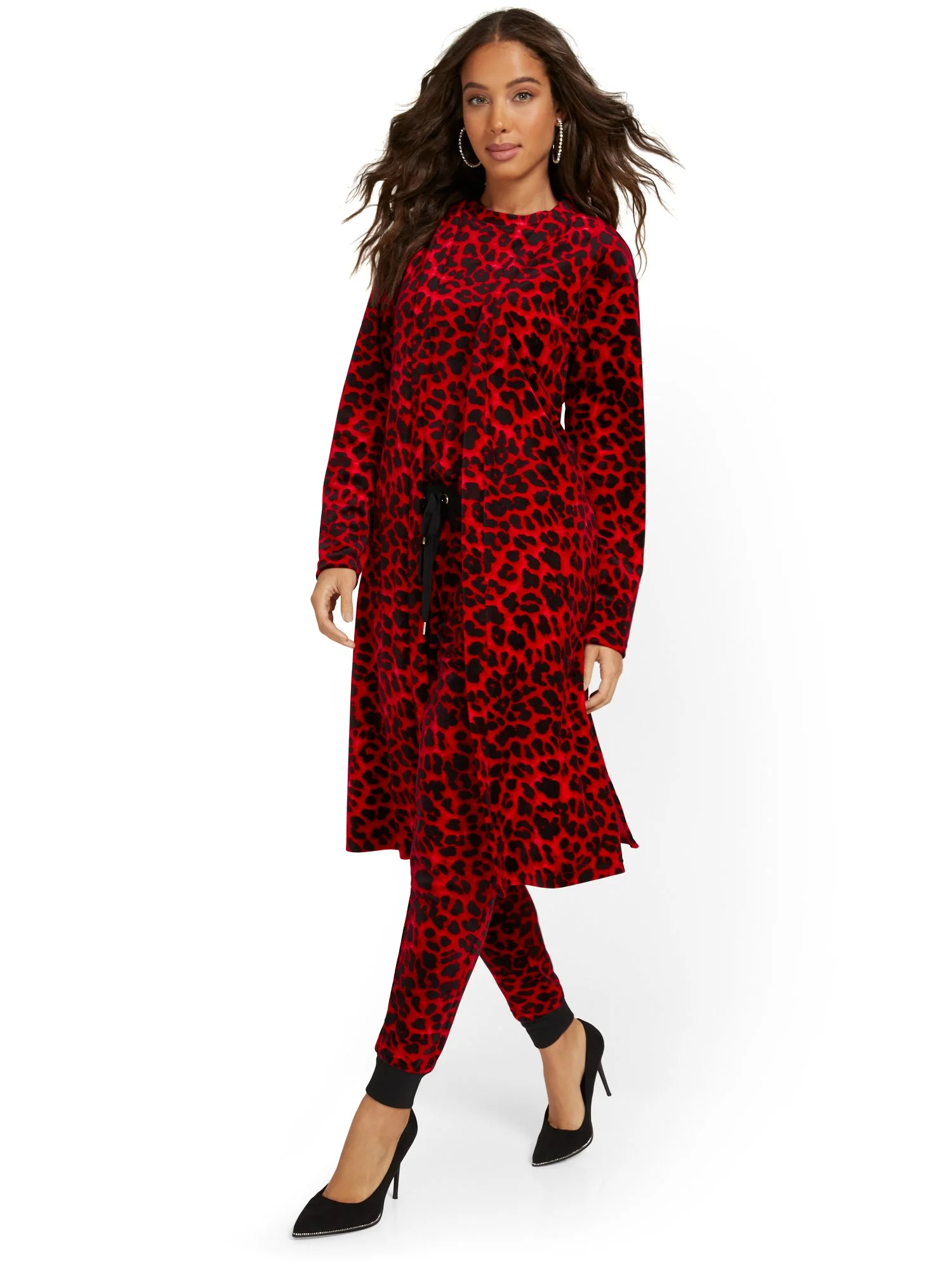 Leopard-Print Velour Duster - Dreamy Velour Collection - Image 2