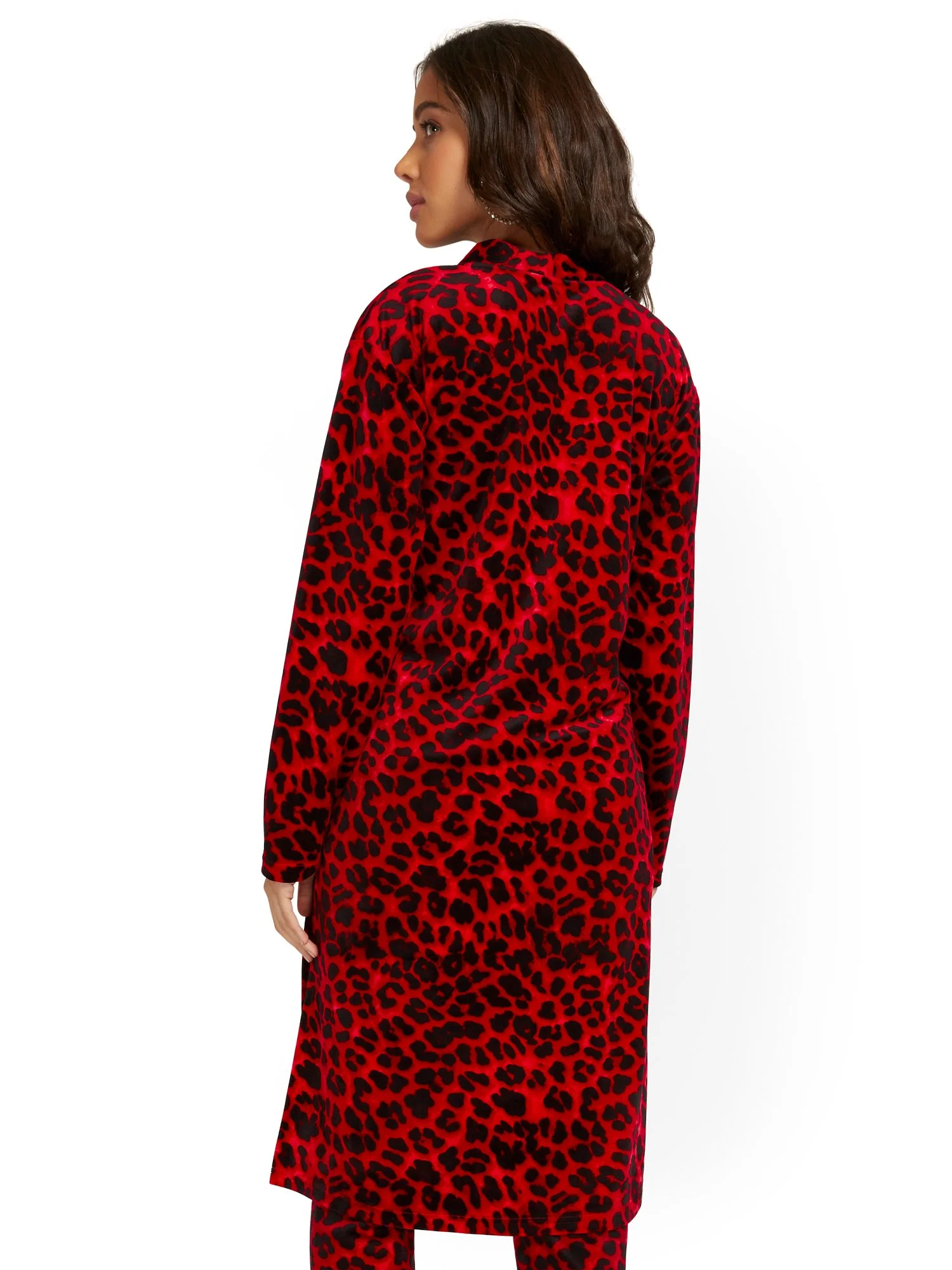 Leopard-Print Velour Duster - Dreamy Velour Collection - Image 3