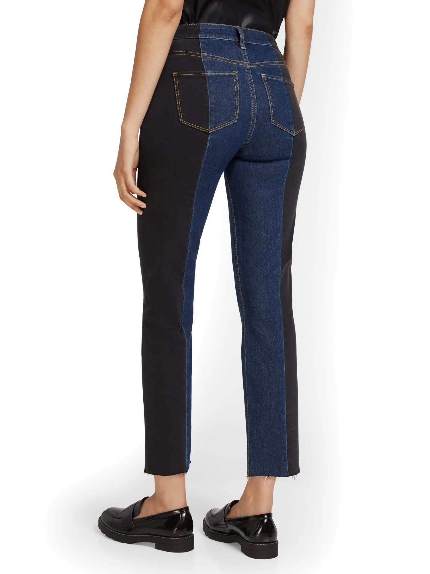 Lexi High-Waisted Colorblock Relaxed Jeans - Image 3