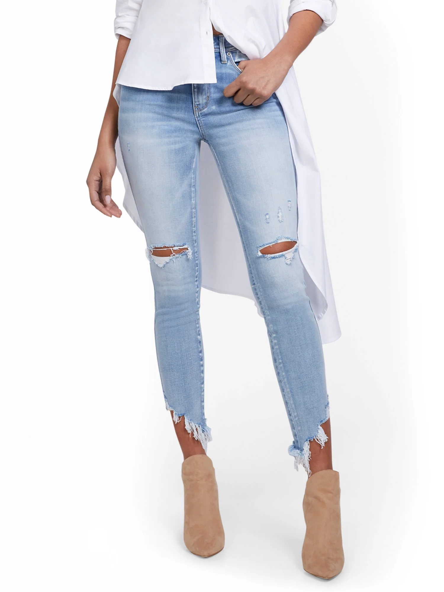 Lexi High-Waisted Distressed Super-Skinny Ankle Jeans - Image 2