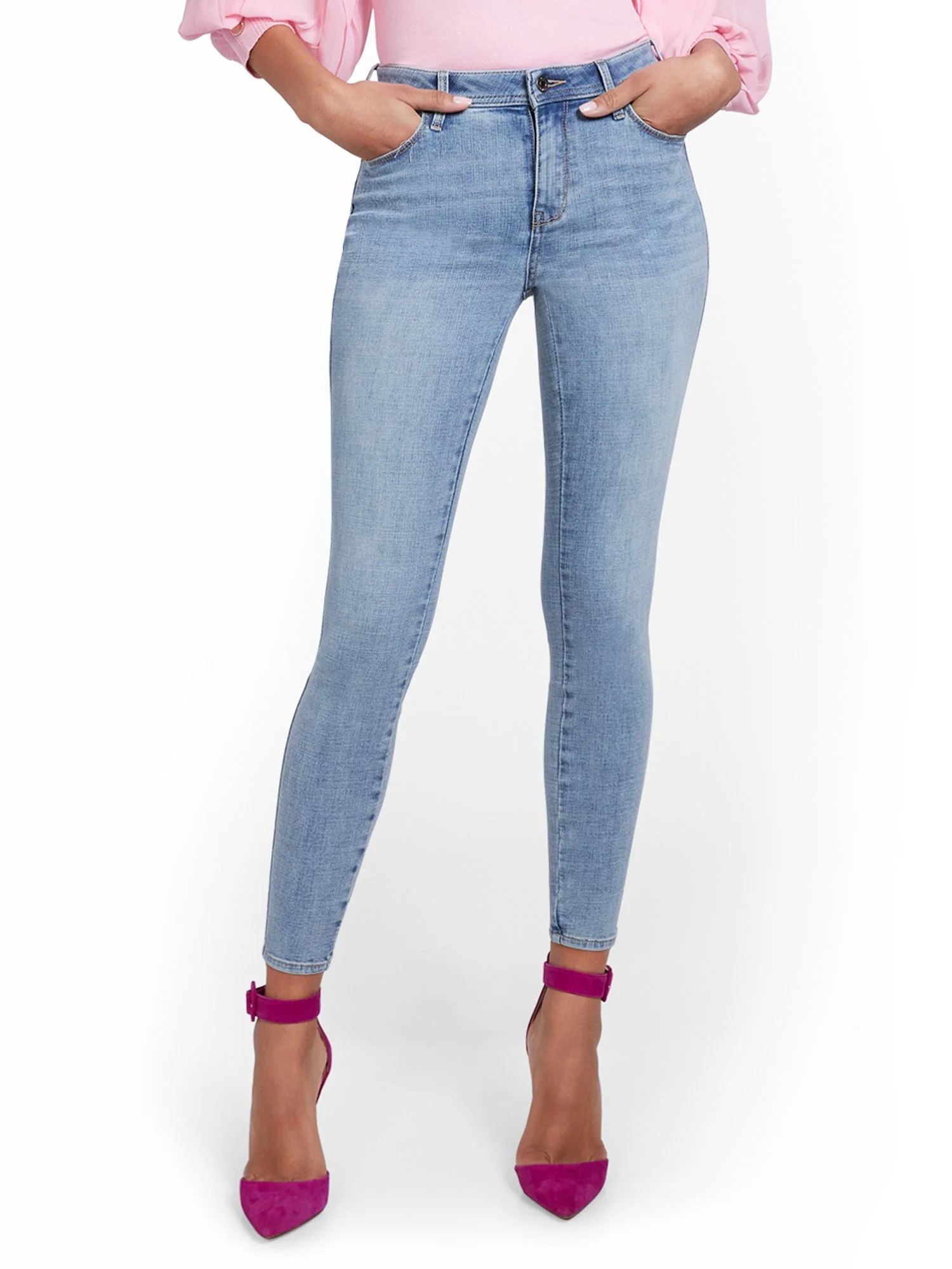 Lexi High-Waisted Super-Skinny Ankle Jeans - Blue Love - Image 2