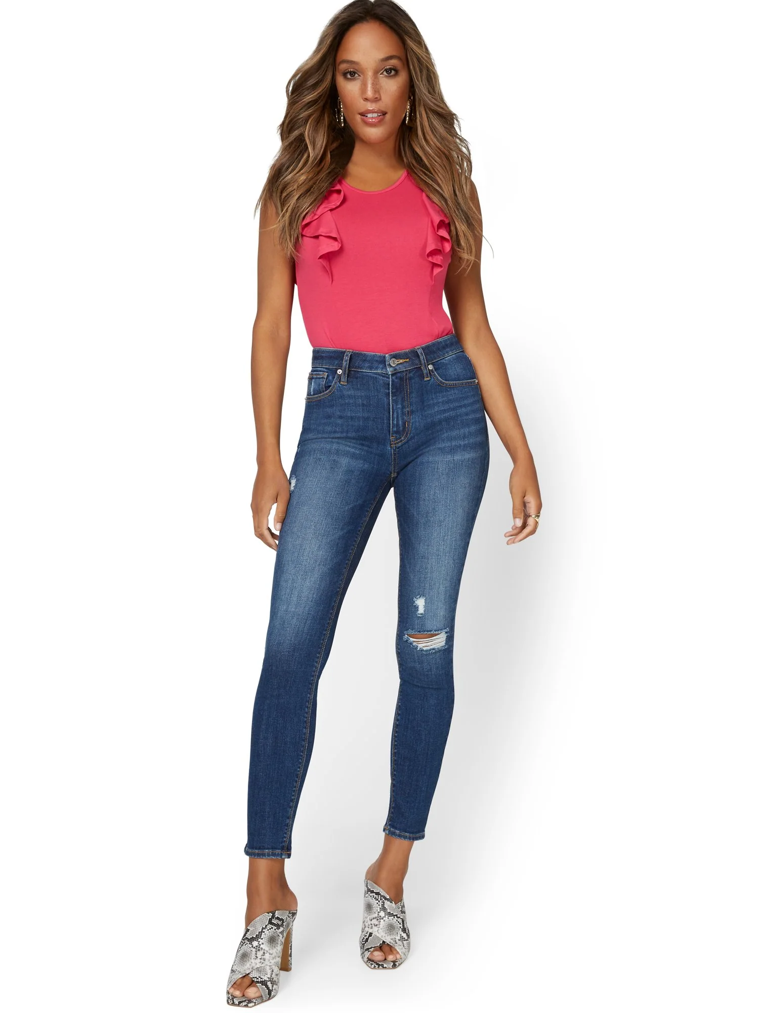 Lexi High-Waisted Super-Skinny Jeans - Medium Wash