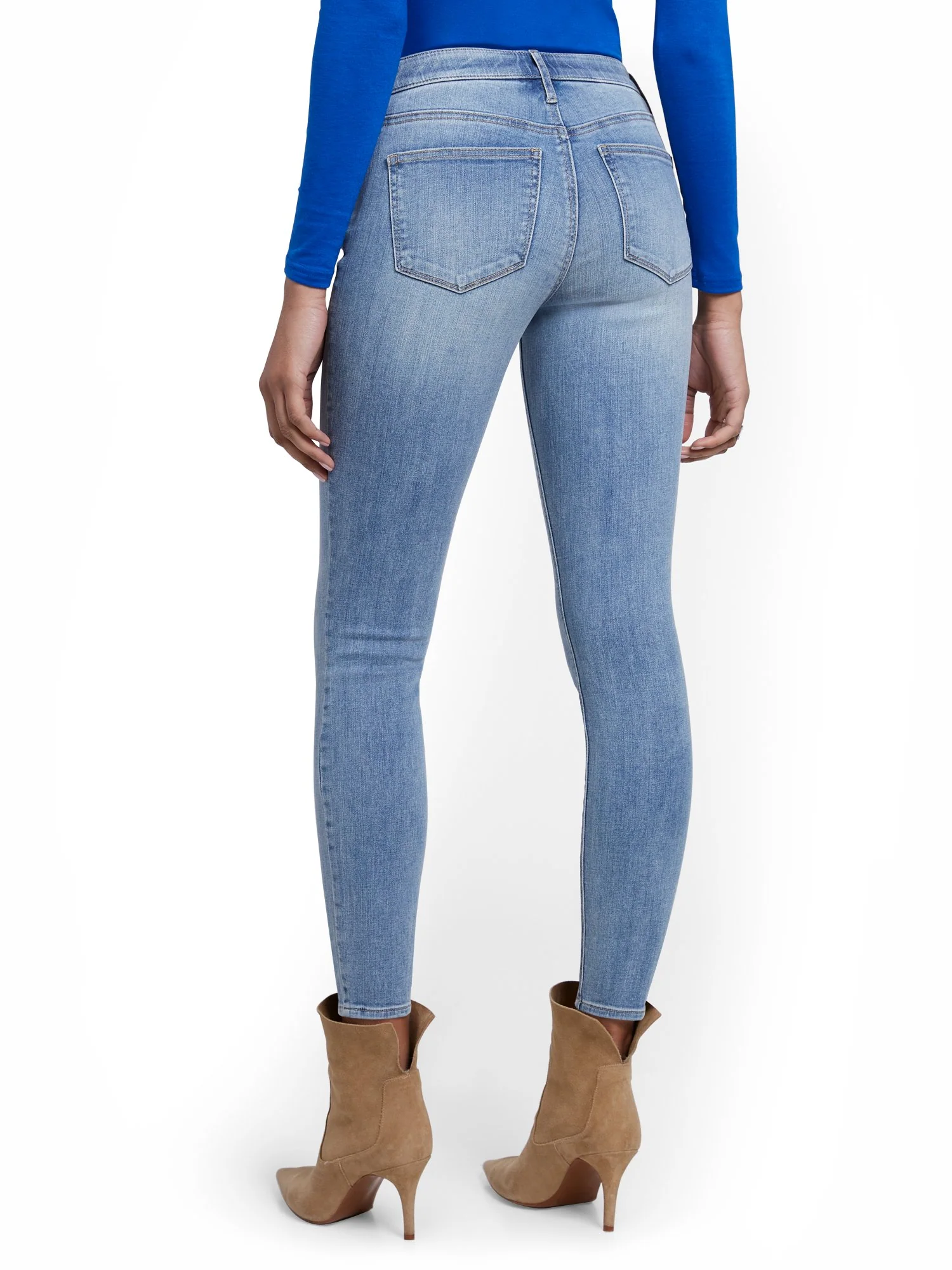 Lexi Mid-Rise Super-Skinny Ankle Jeans - Blue Rock - Image 3