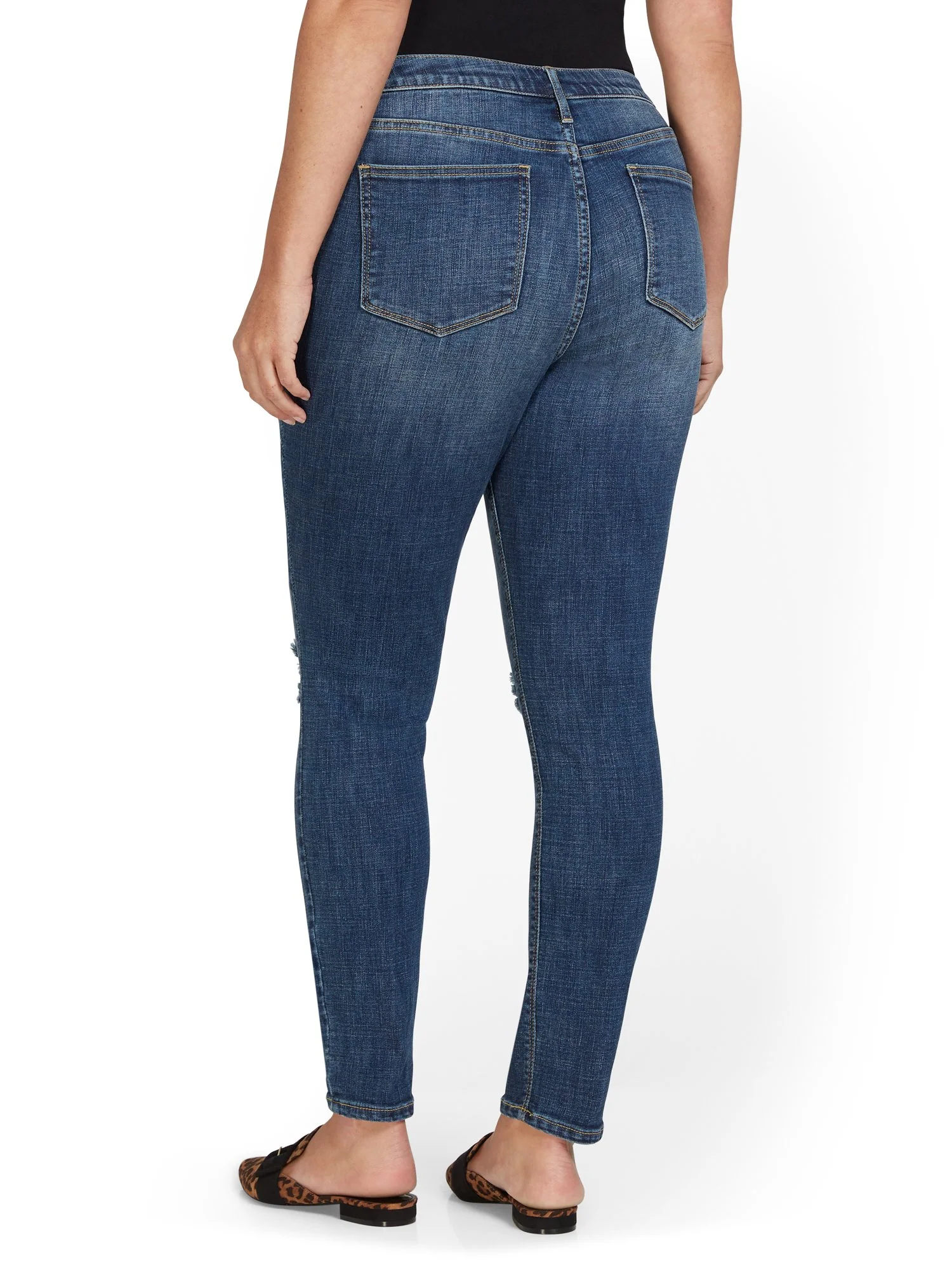 Lexi Mid-Rise Super-Skinny Jeans - Dark Wash - Image 3