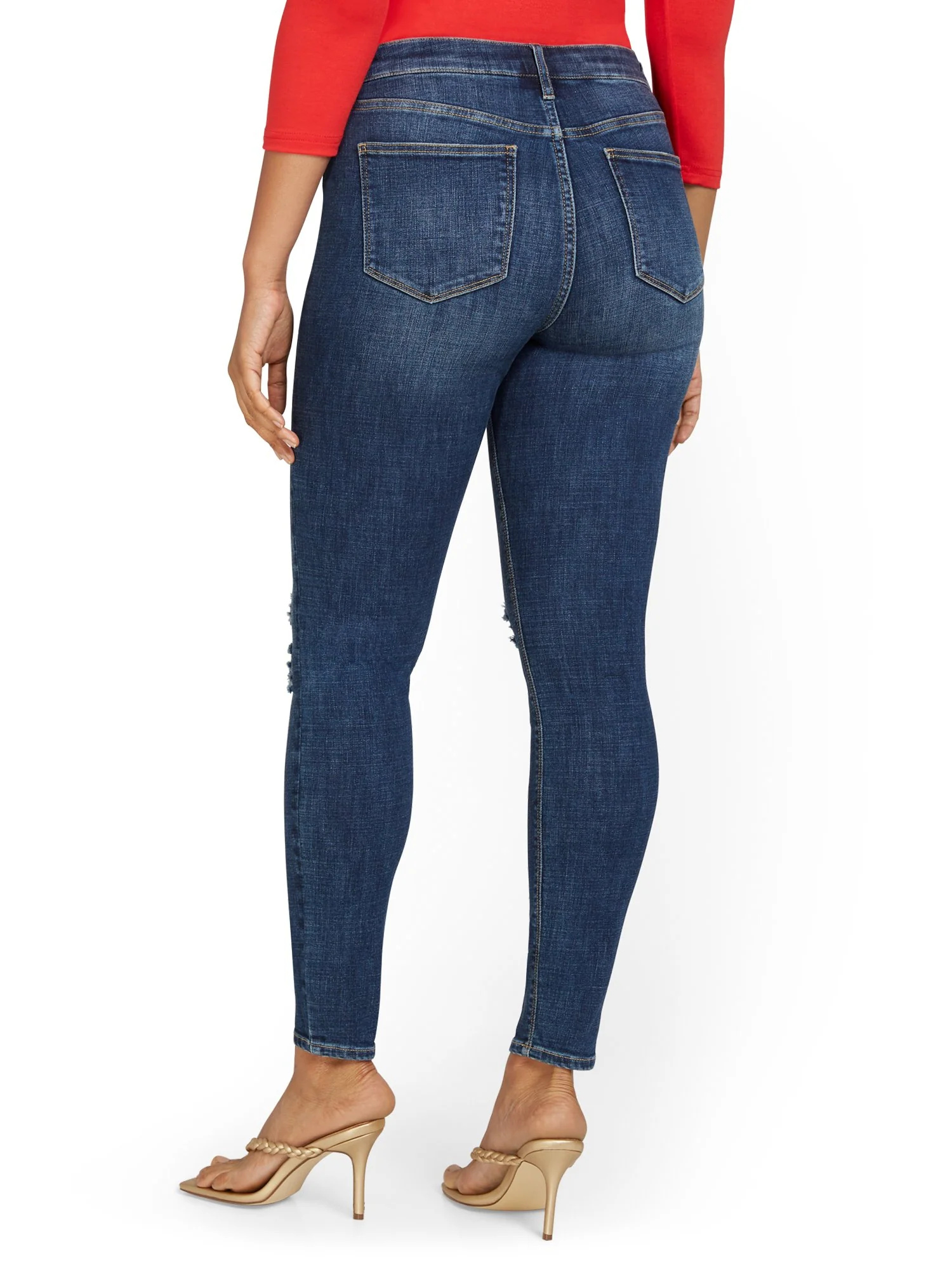 Lexi Mid-Rise Super-Skinny Jeans - Dark Wash - Image 9
